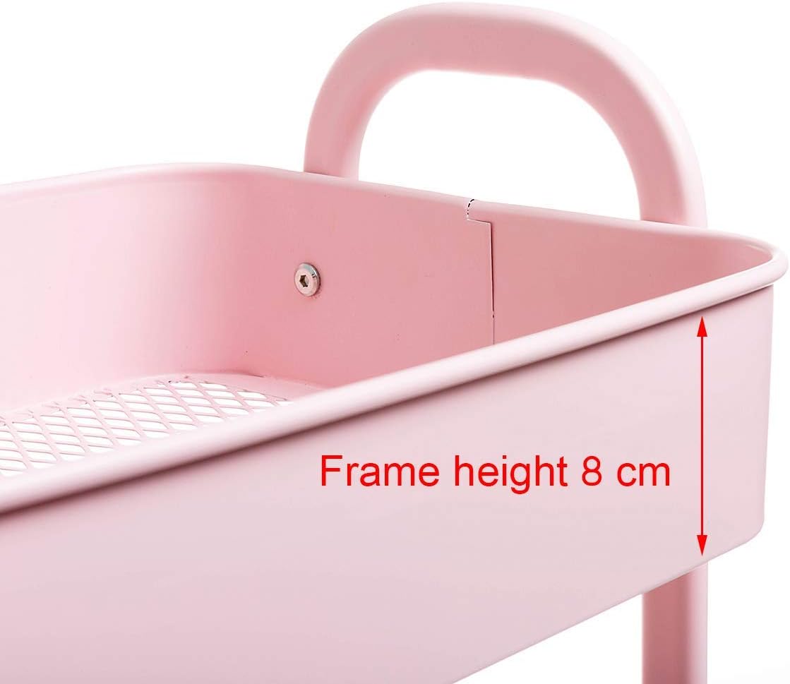 Doeworks Carrello con Ruote 3 Piani, Rosa - immagine 7