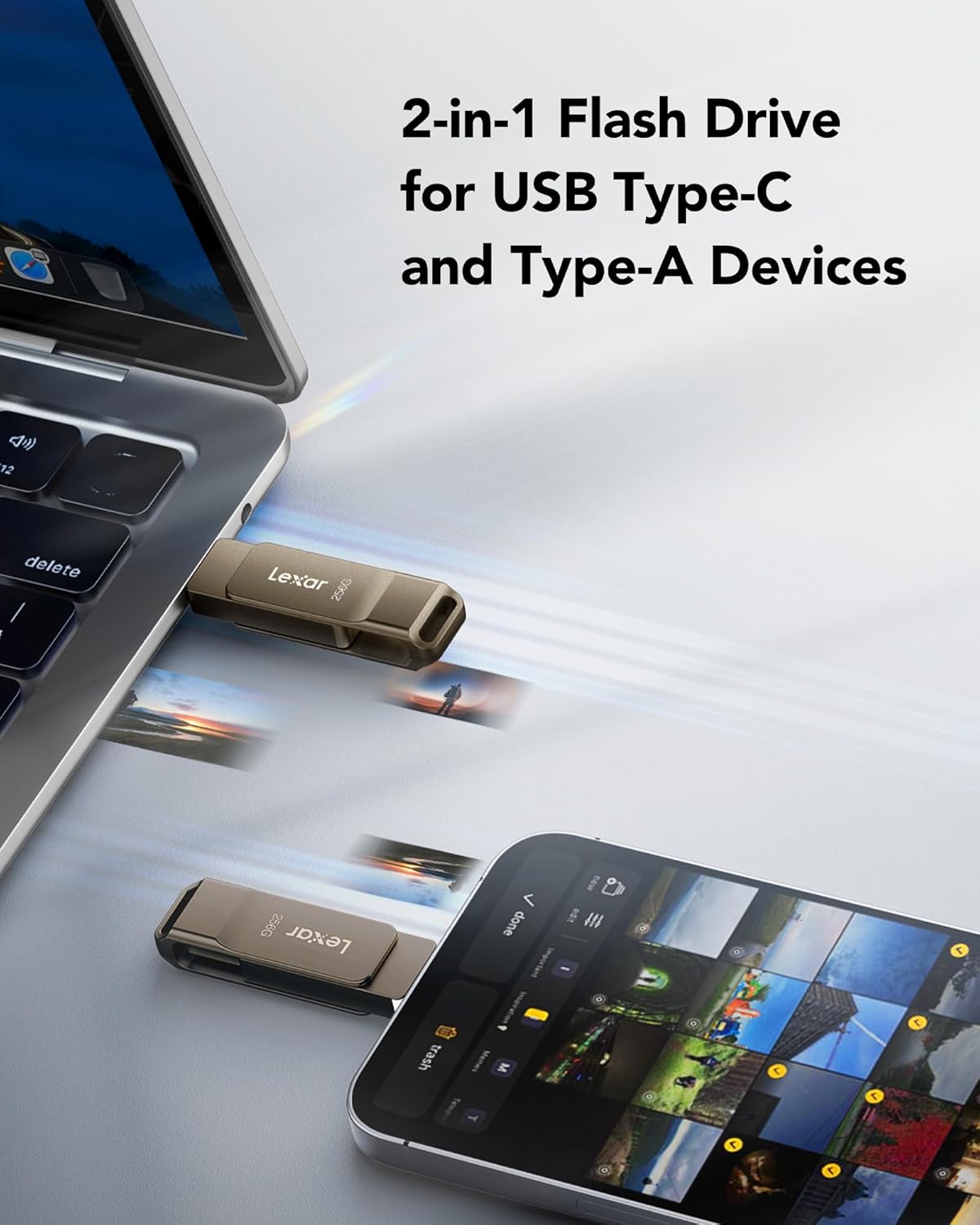 Lexar D40E 256 GB Dual Drive USB 3.2 Gen 1 Type-C - immagine 3