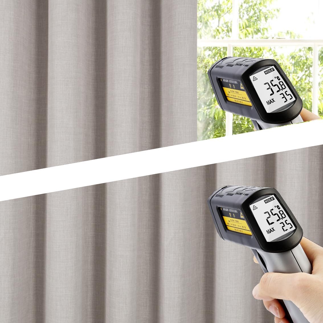 Always4u Tende Oscuranti in Lino con Occhielli 140x260 cm - immagine 3