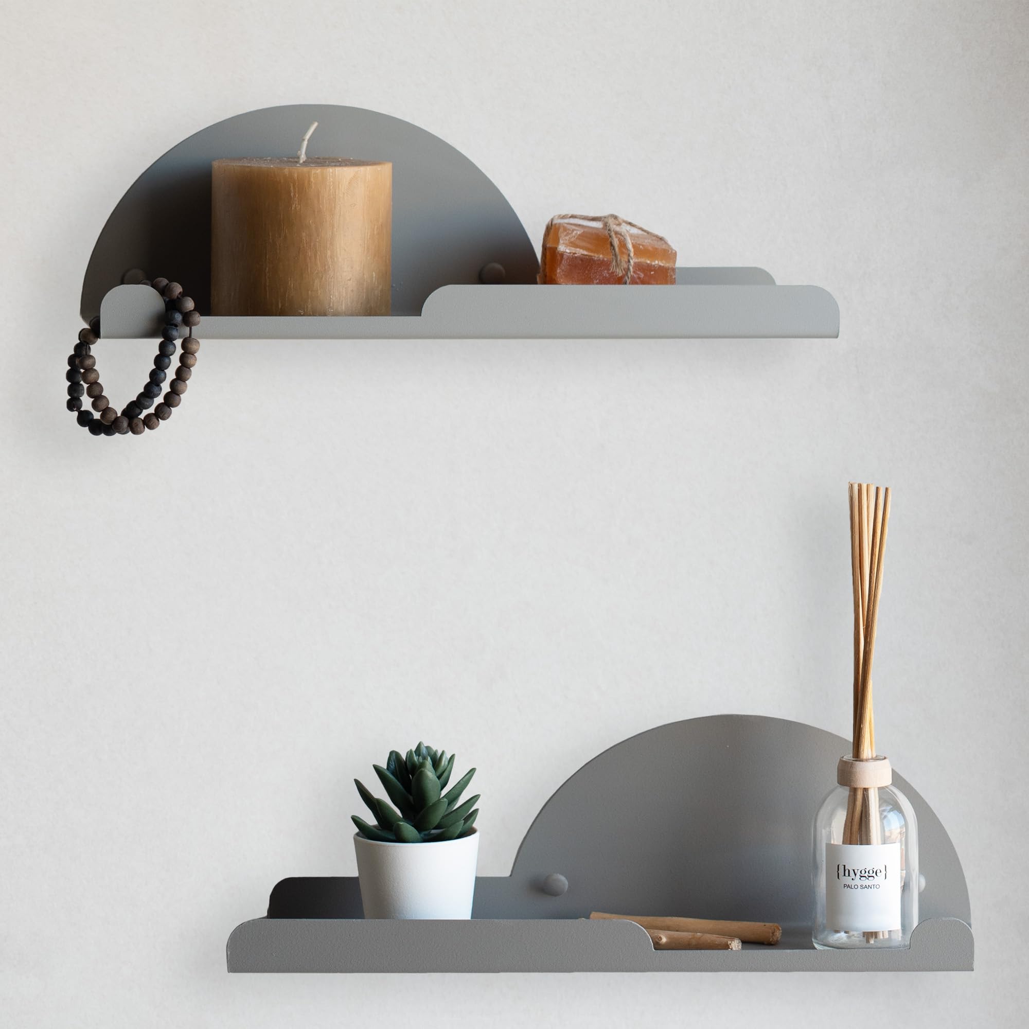 Miluka Set 2 Mensole da Muro Design con Appendiabiti 35 cm