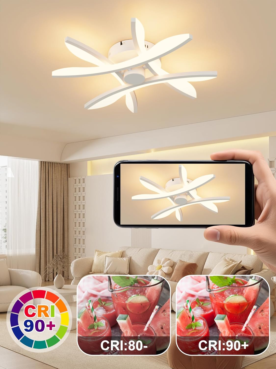 Plafoniera LED Dimmerabile con Luce Notturna 28W - immagine 3