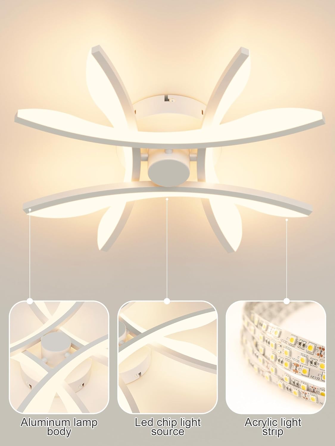 Plafoniera LED Dimmerabile con Luce Notturna 28W - immagine 8