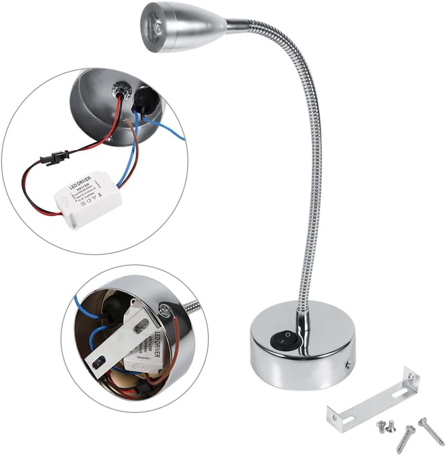 Lampada da Parete LED Flessibile 3W con Interruttore - immagine 5