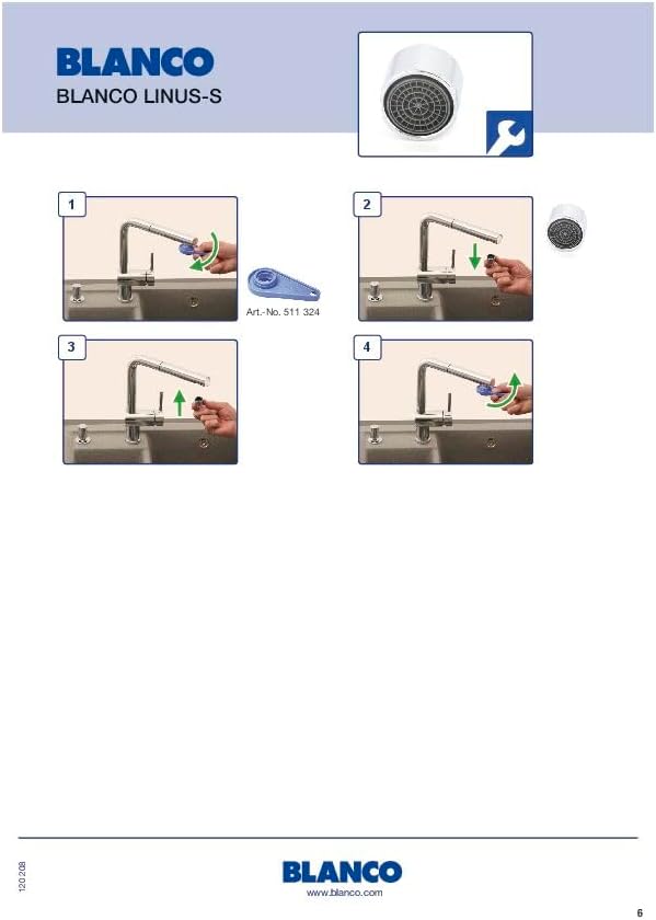 BLANCO 526148 Linus-S, Silgranit Nero, Hochdruck - immagine 7