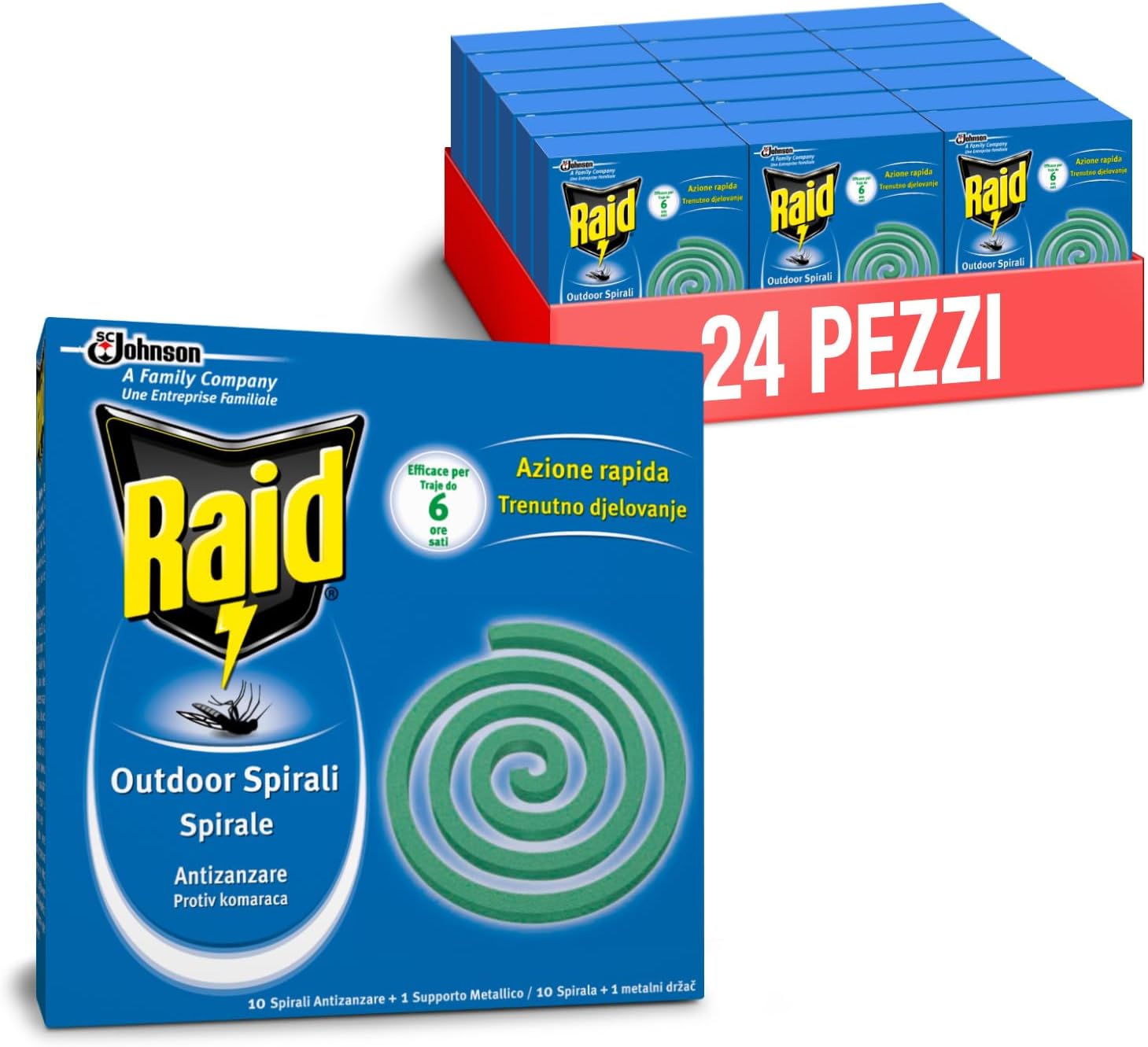 Raid Spirali Antizanzare Formato Scorta, 240 Spirali - immagine 1