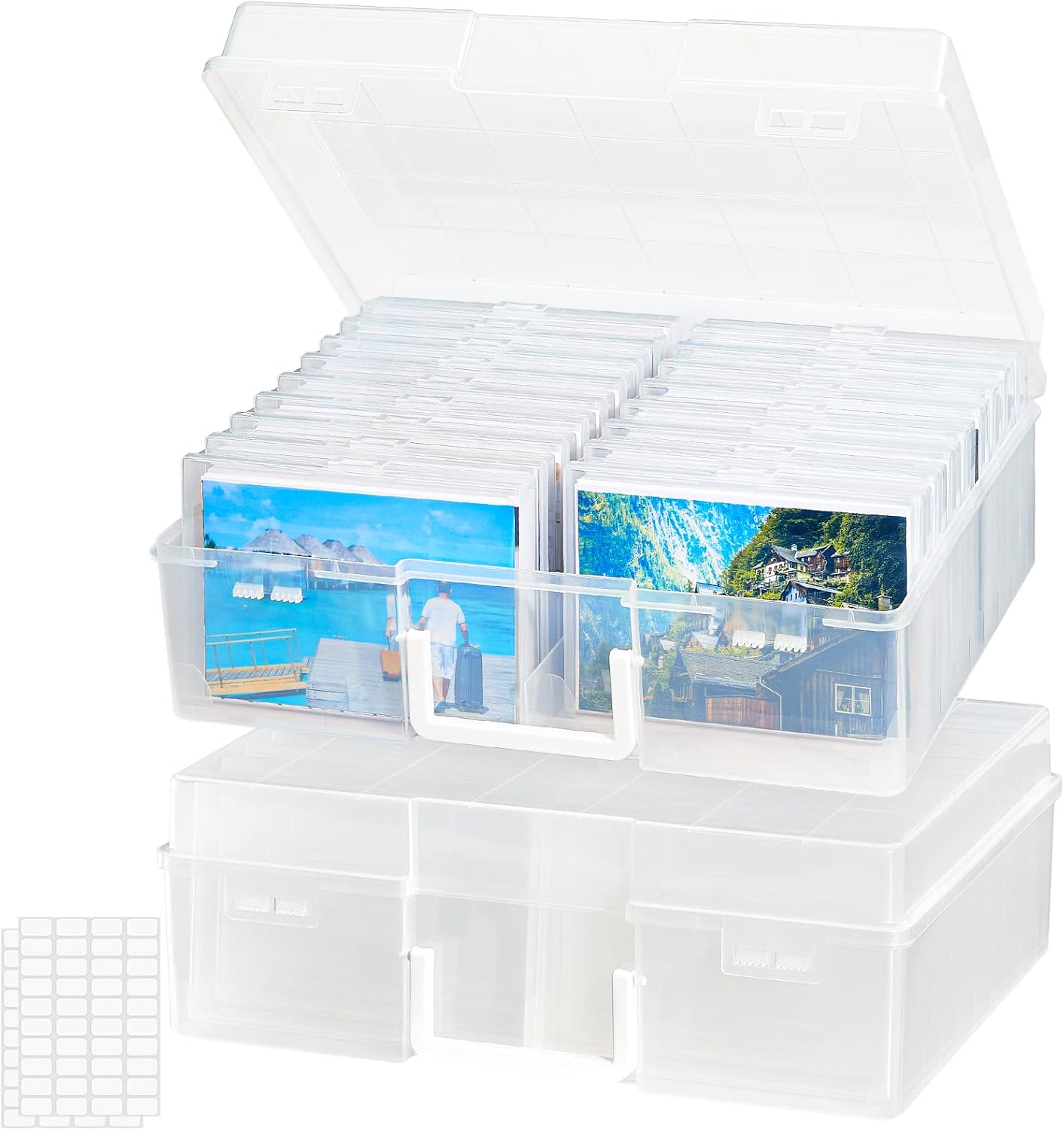 Lifewit Scatola Portafoto 10x15 cm 18 Scomparti, 2 Pezzi