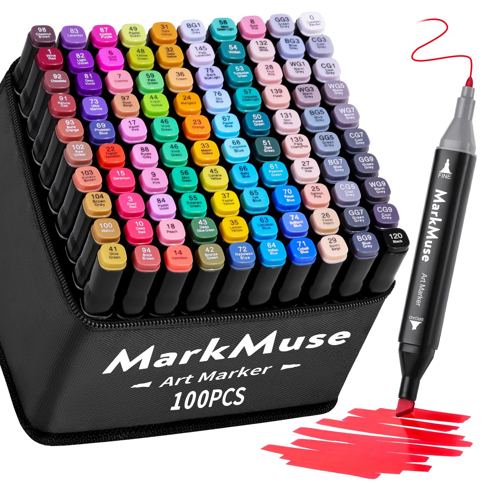 Markmuse Marcatori Doppia Punta 100 Colori