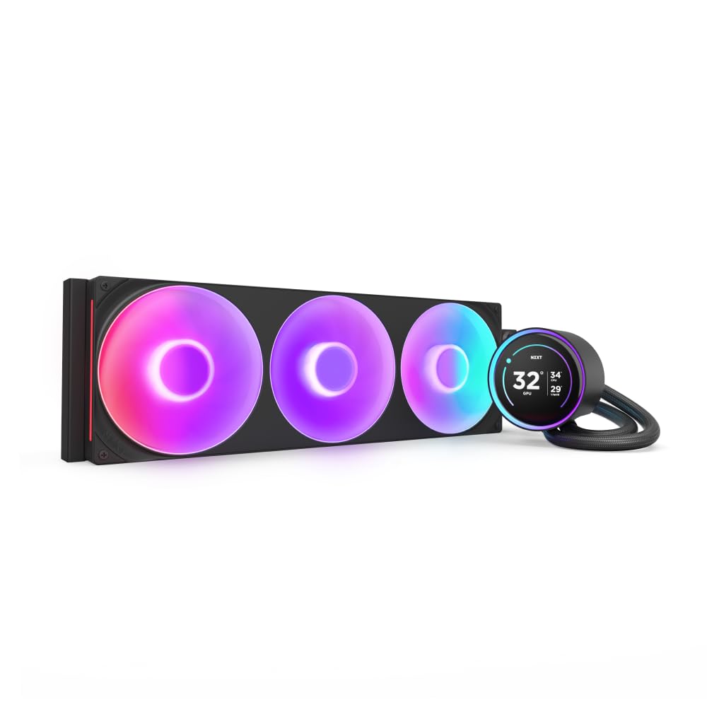 NZXT Kraken Elite 420 RGB 2025 - AIO CPU Liquid Cooler - 420mm Radiator - F420 RGB Core Fan - Customizable 2.72" IPS LCD Turbine Pump - AMD® AM5, AM4 - Intel® LGA 1851/1700, 1200/115X - Black