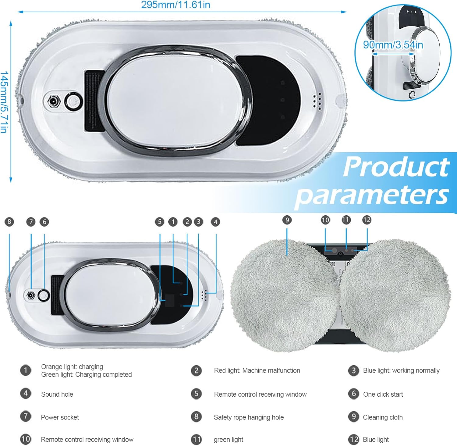 Ceiever Robot Lavavetri Elettrico con Telecomando - immagine 2