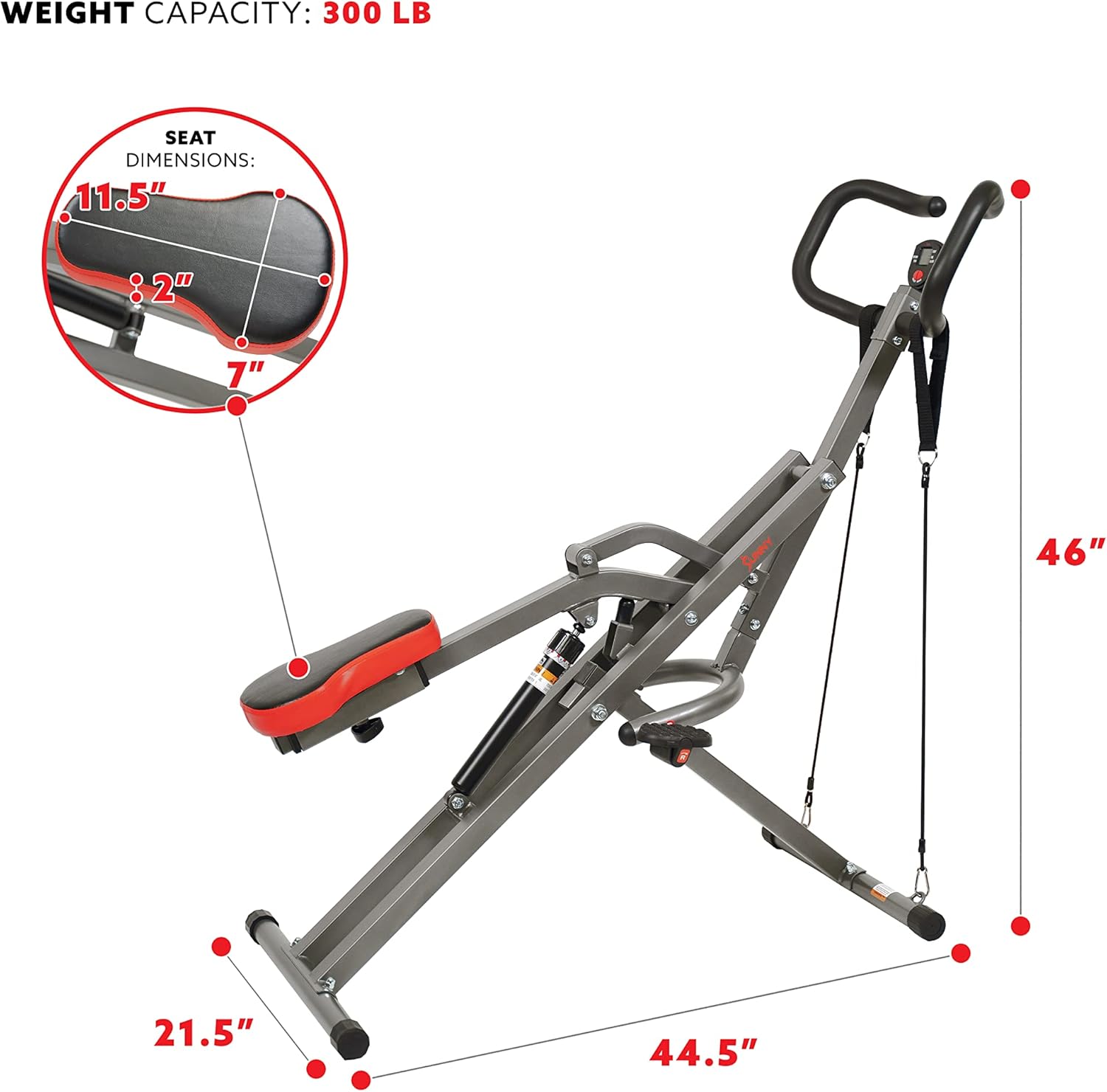 Sunny Health & Fitness Row-N-Ride Trainer per squat - immagine 4
