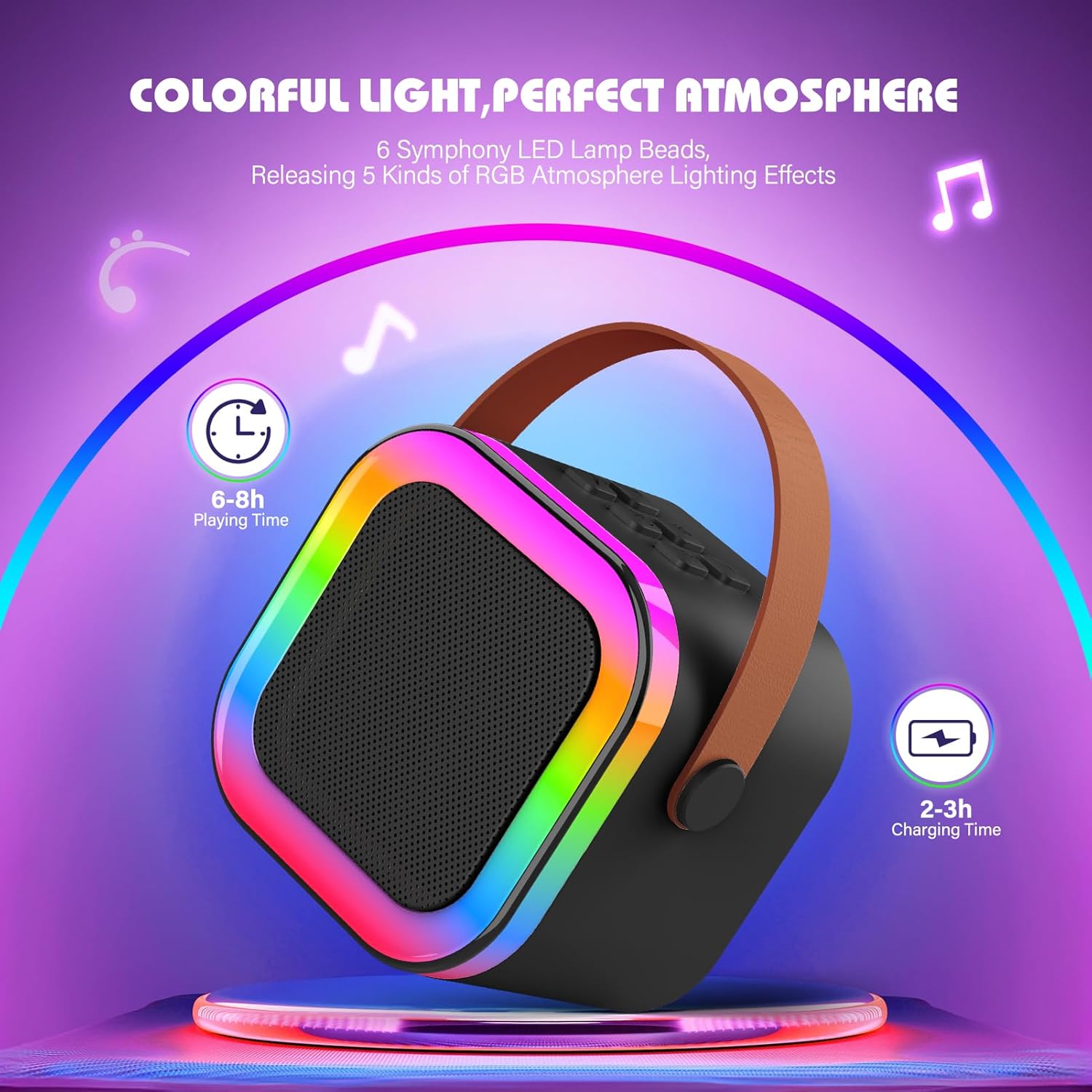 Dislocati Karaoke con 2 Microfoni Bluetooth Portatile - immagine 4