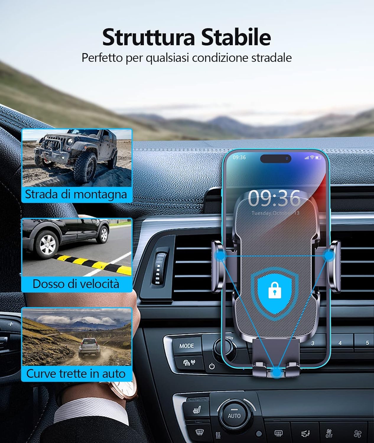 Glangeh Porta Cellulare Auto per Presa D'aria - immagine 6