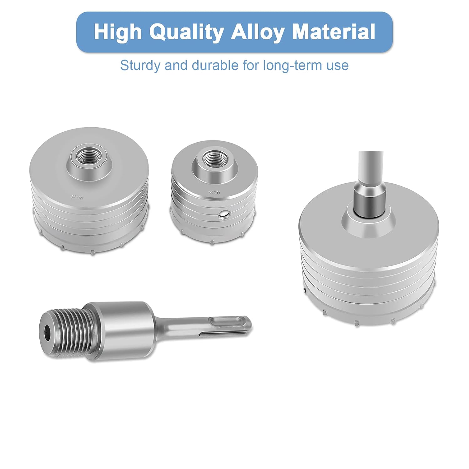 Set Punte per Trapano a Nucleo SDS Plus TCT 10 Pezzi - immagine 3