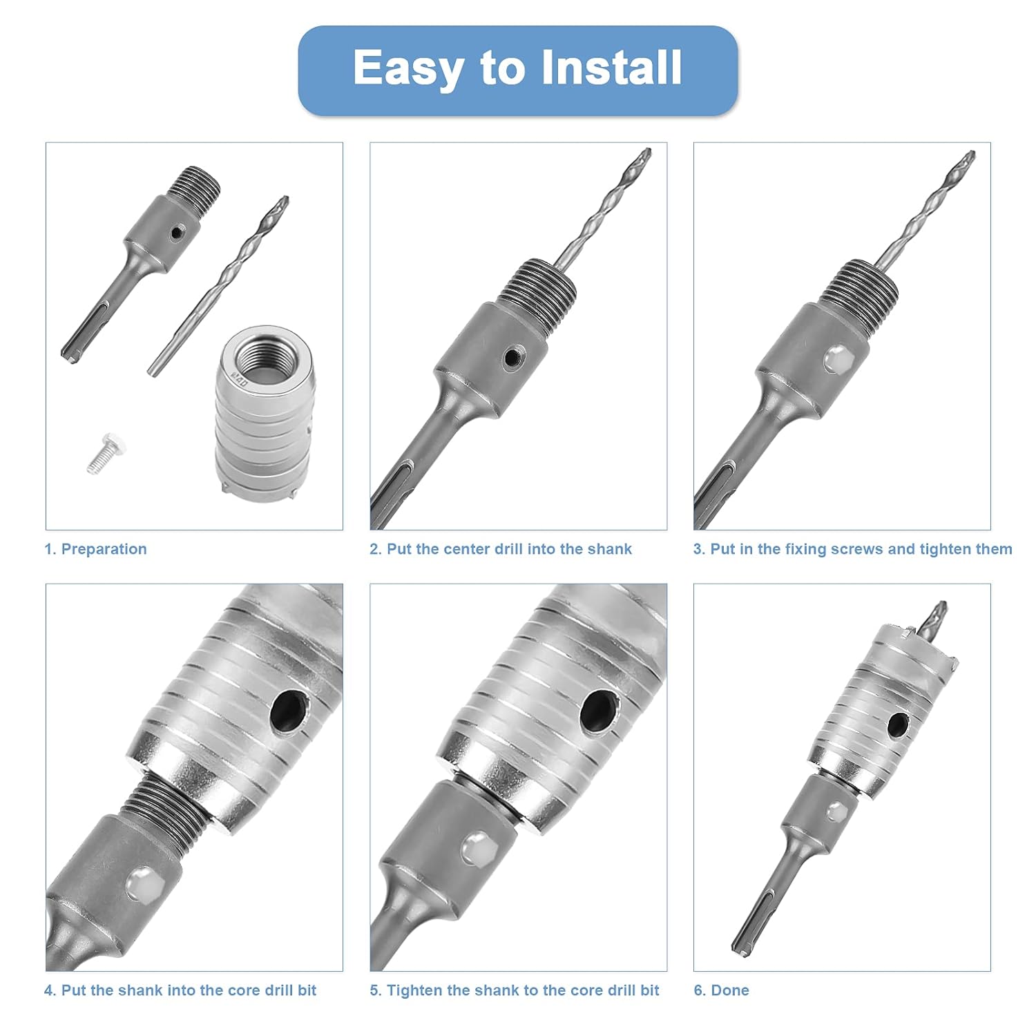 Set Punte per Trapano a Nucleo SDS Plus TCT 10 Pezzi - immagine 5