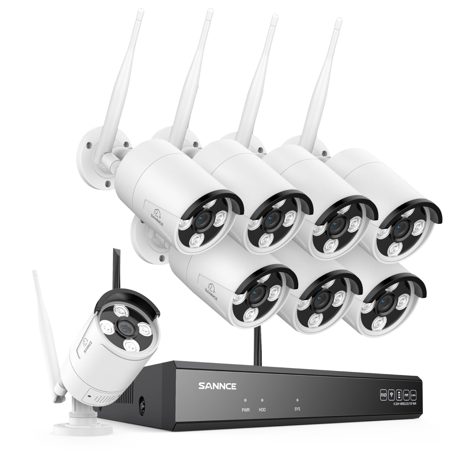Sannce Kit Telecamere Videosorveglianza WiFi NVR 5MP