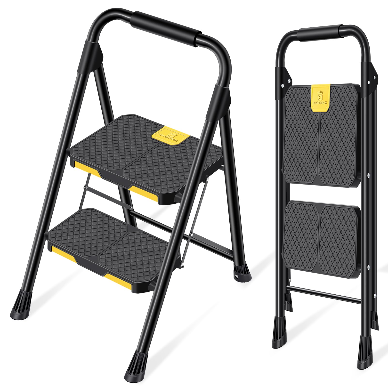 Kingrack Scaletta 2 Gradini Pieghevole 360kg, Nero