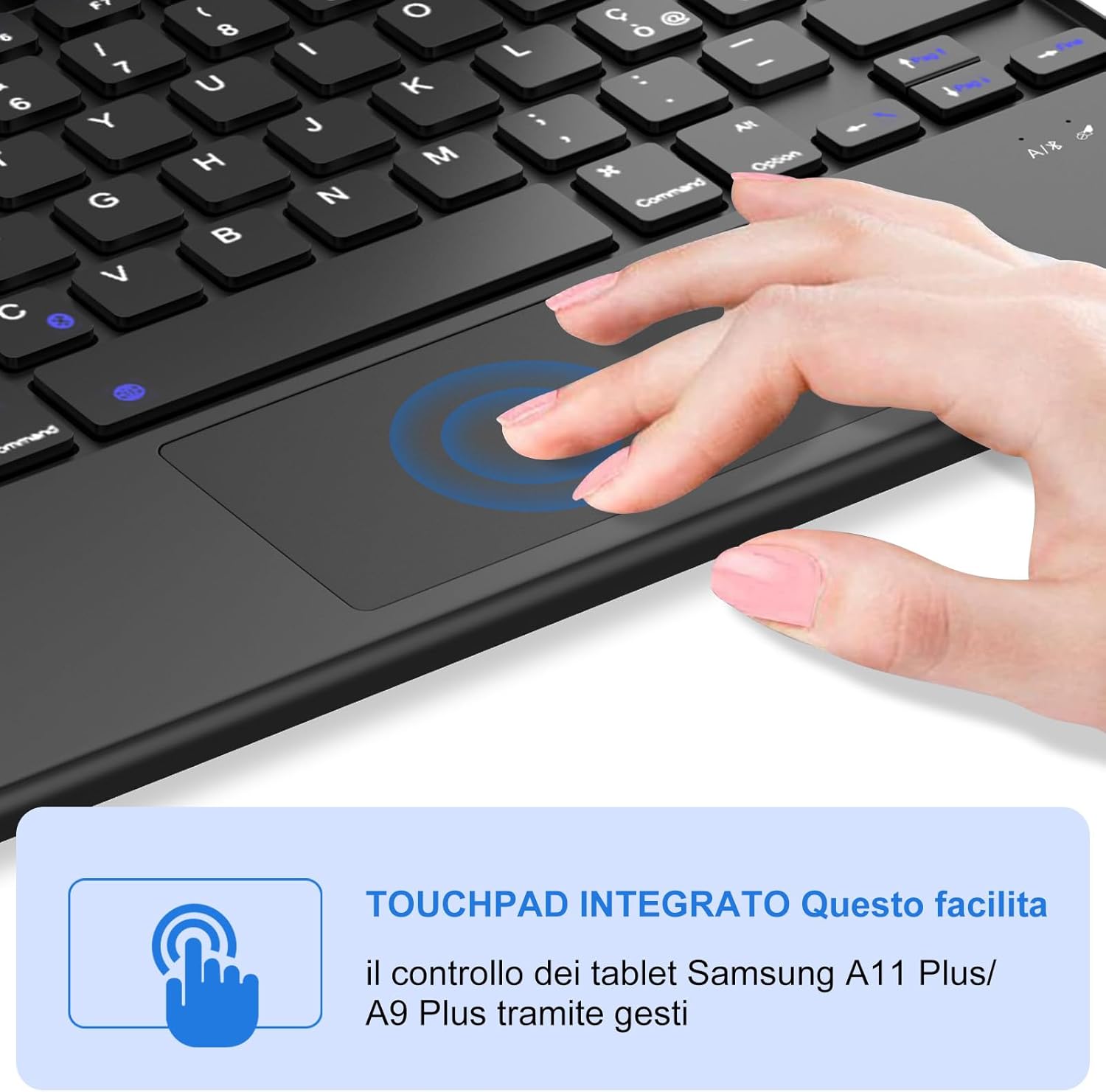 Iveoppe Tastiera Cover per Samsung Galaxy Tab A11 Plus/A9 Plus - immagine 5