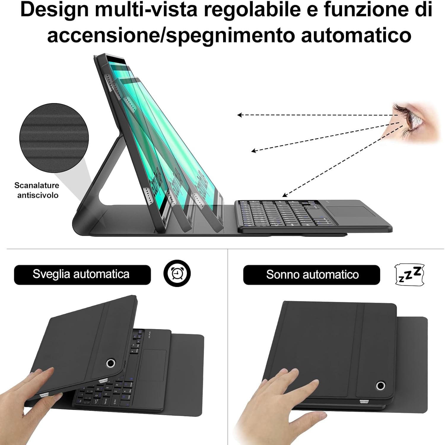 Iveoppe Tastiera Cover per Samsung Galaxy Tab A11 Plus/A9 Plus - immagine 6