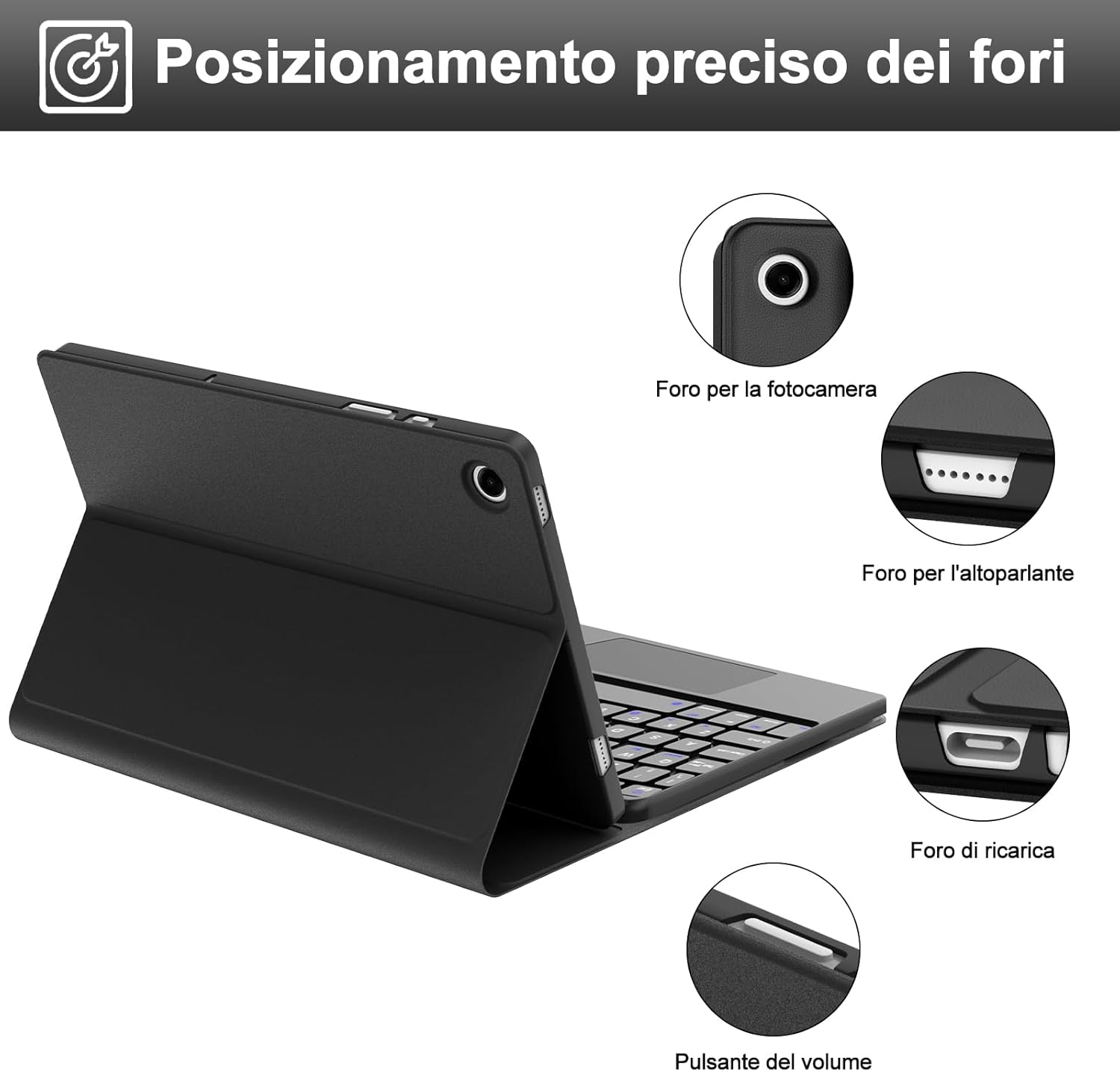 Iveoppe Tastiera Cover per Samsung Galaxy Tab A11 Plus/A9 Plus - immagine 7