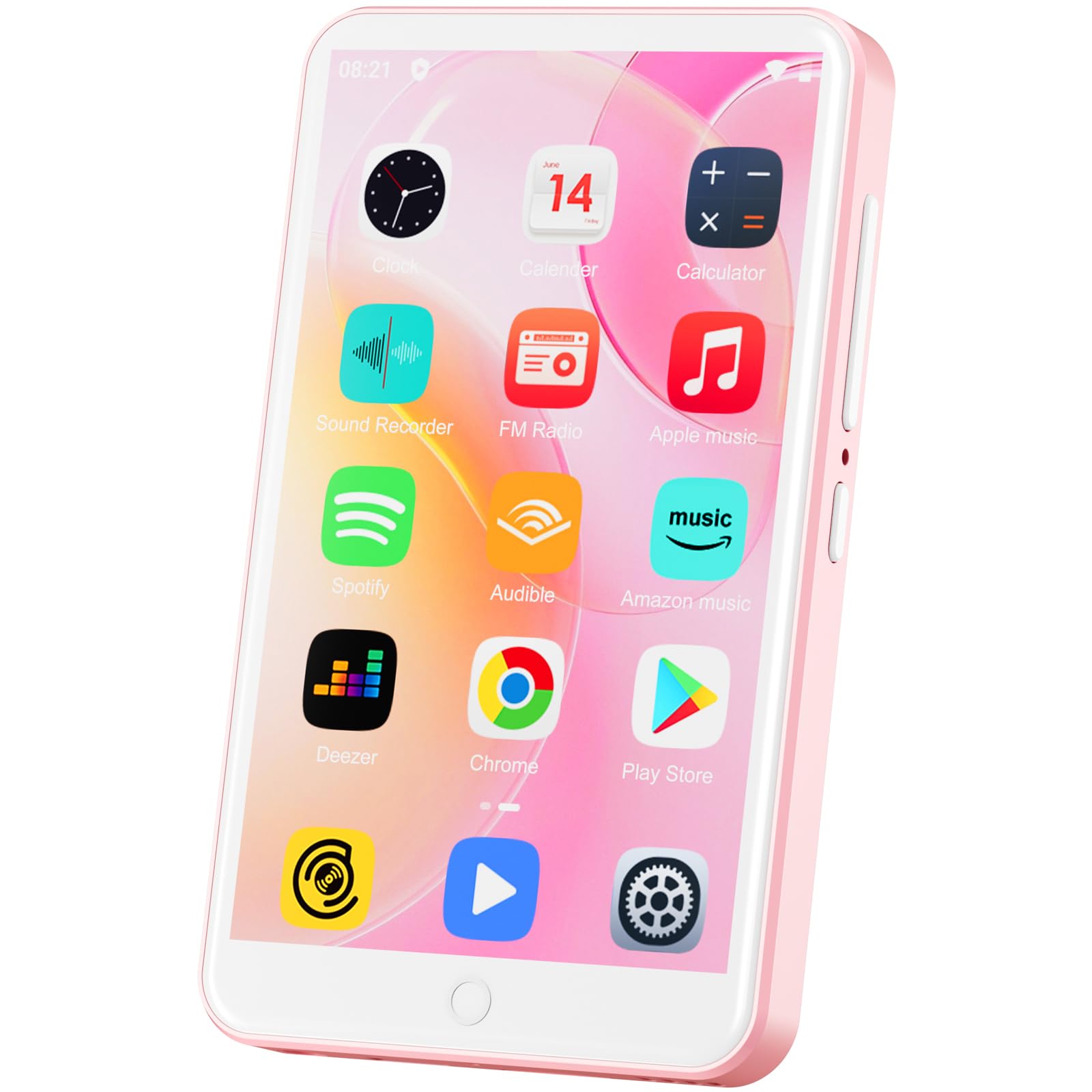 Lettore MP3 con Bluetooth e WiFi, Oilsky 80GB Mp3 Mp4 Musicale Lettore, Lettore Schermo Tattile da 4 pollici 1080P, MP3 Android Spotify Portatile (Rosa)