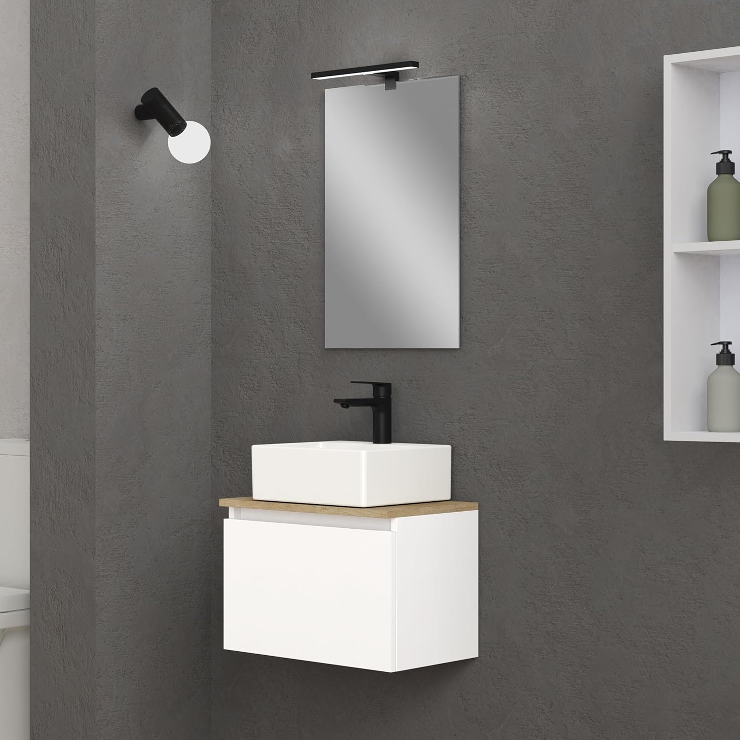 Baikal Maia, Legno Ceramica Melammina 16 mm, Bianco, 50 cm - immagine 2