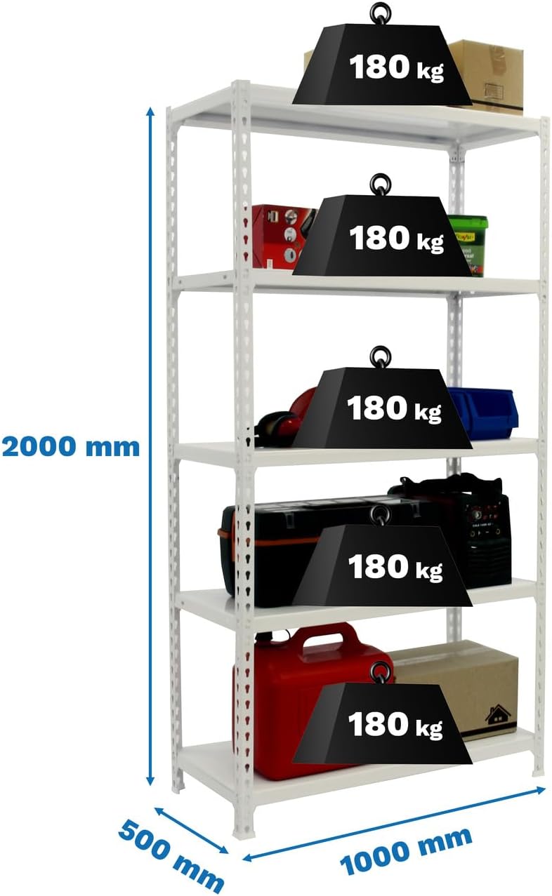 Simon Rack Simonclick - Scaffale Metallo 5 Ripiani 180kg - immagine 2