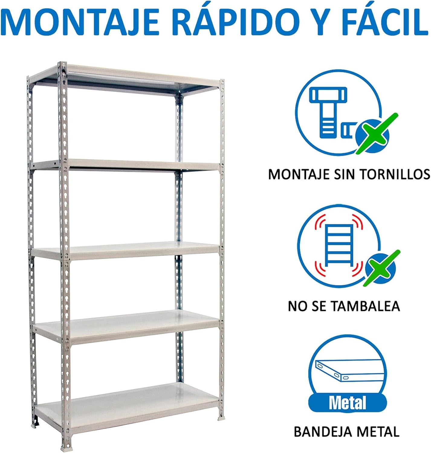 Simon Rack Simonclick - Scaffale Metallo 5 Ripiani 180kg - immagine 5