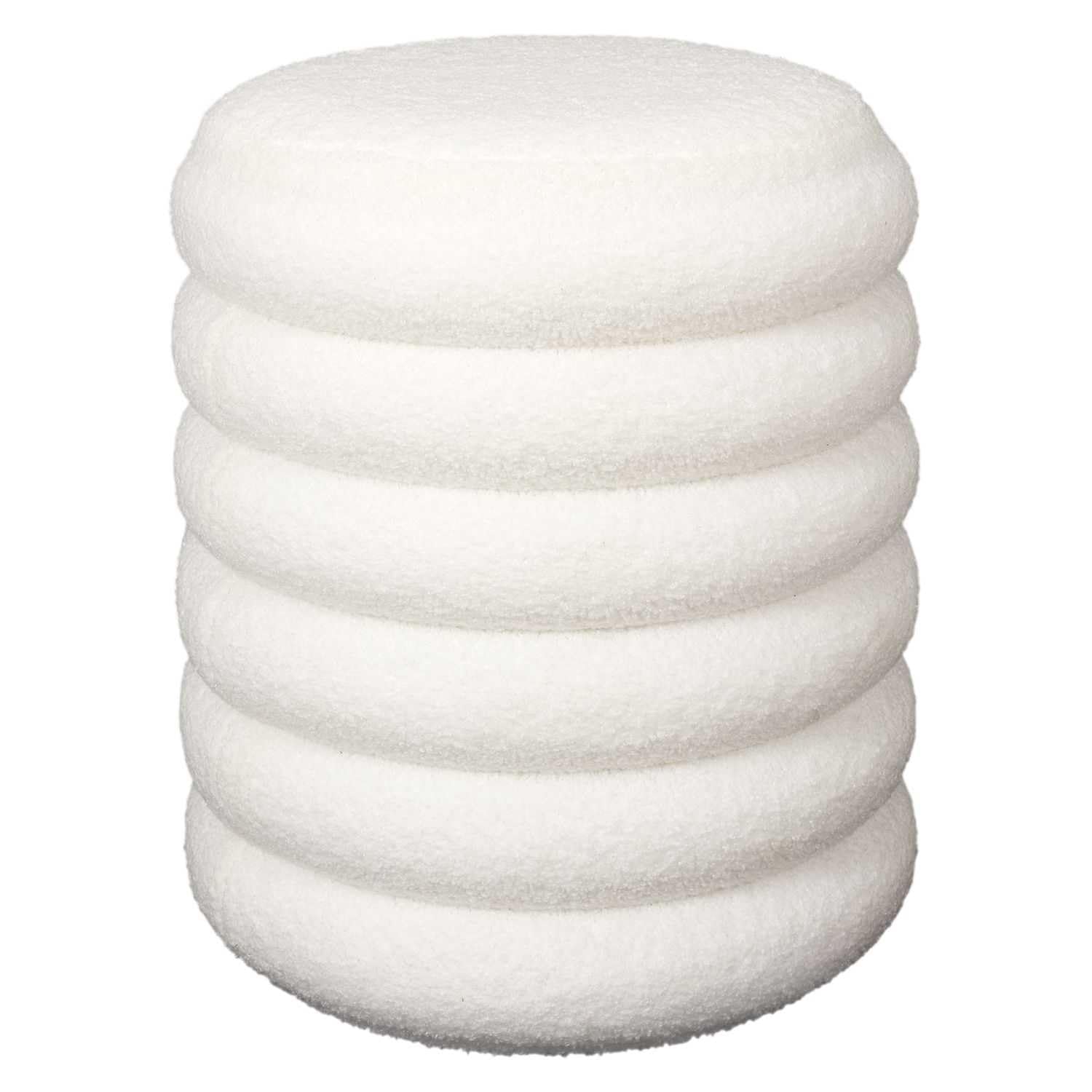 Home Deco Factory HD7623 - Pouf Contenitore Bouclette Freya, Bianco