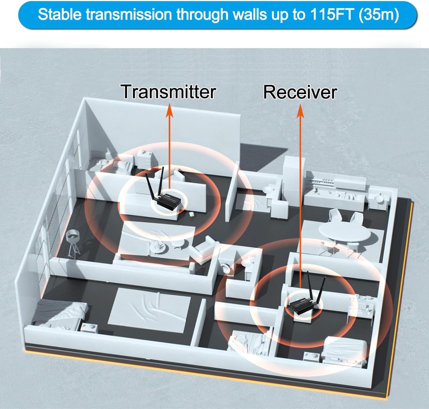 Trasmettitore e Ricevitore HDMI Wireless 4K 200M - immagine 5