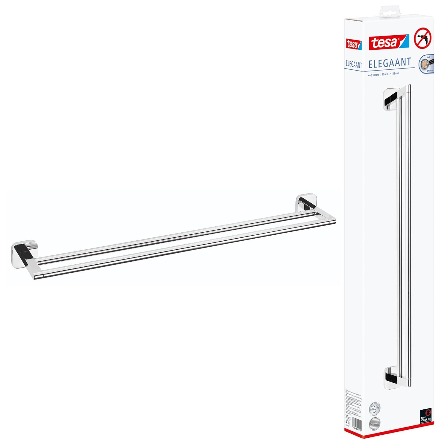 tesa® Elegaant Bath Towel Rod Double