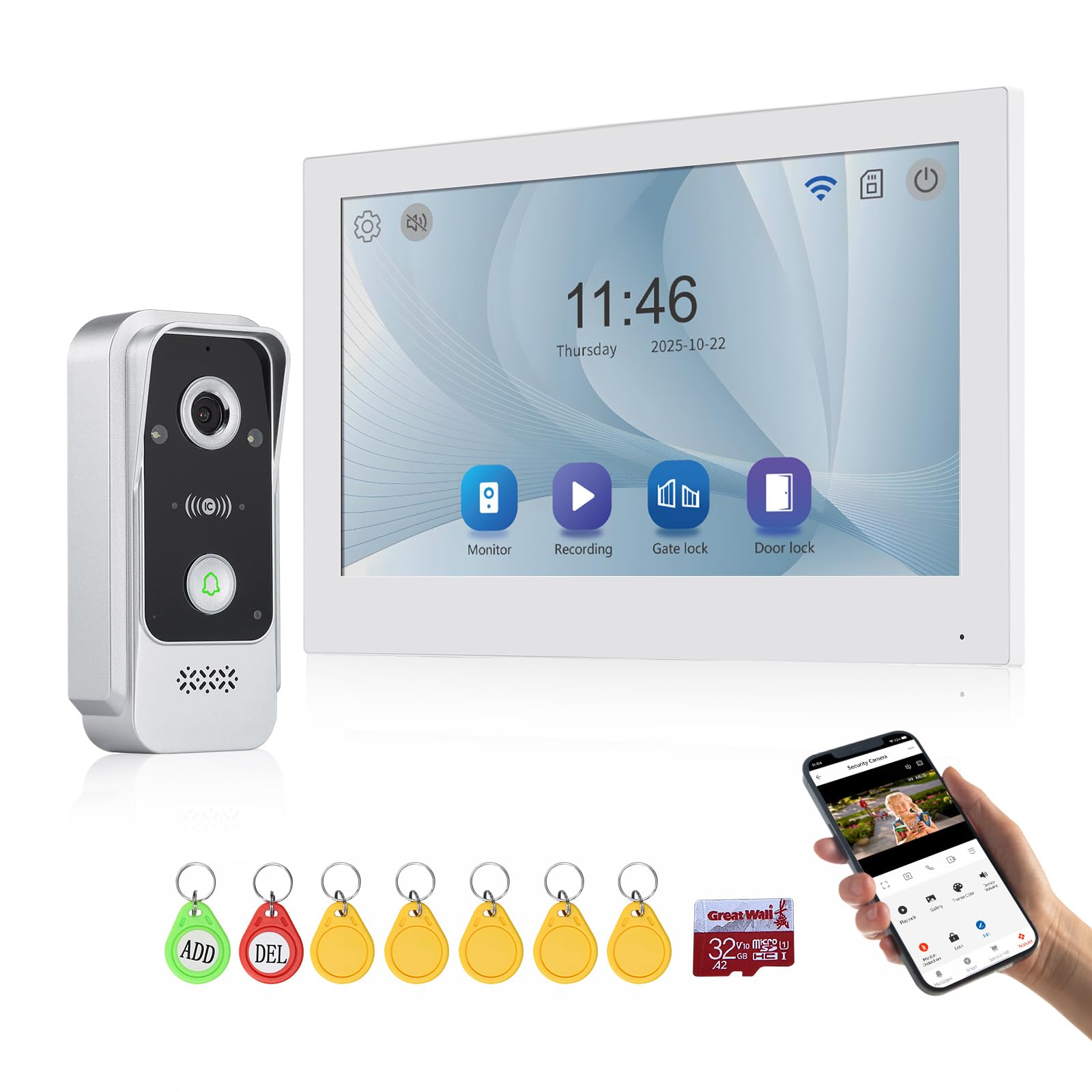 Sistema Videocitofono Wi-Fi con 2 Videocitofoni Cablati