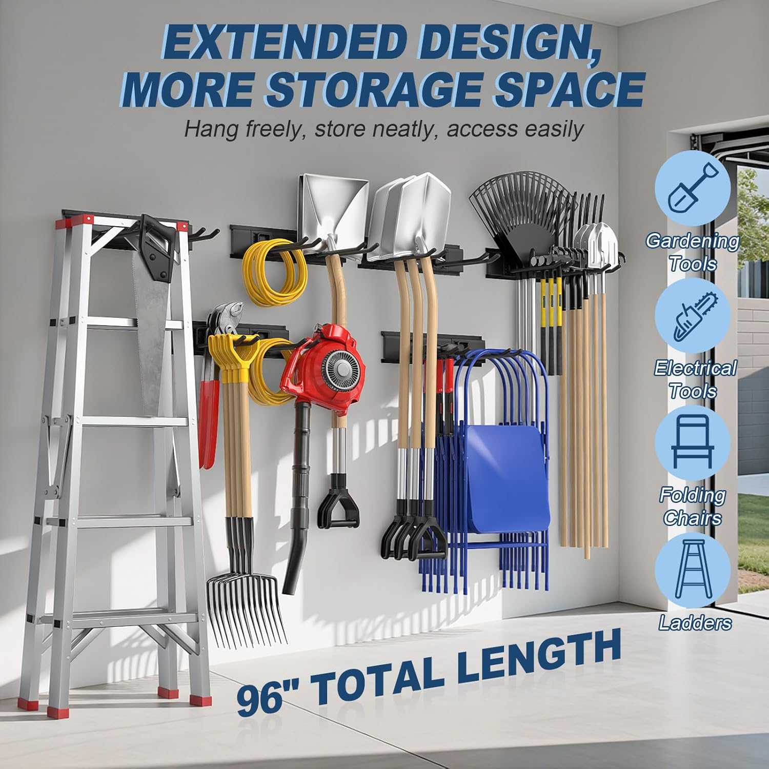 Housolution Organizzatore Attrezzi Giardino 96" - 20 Pezzi - immagine 2