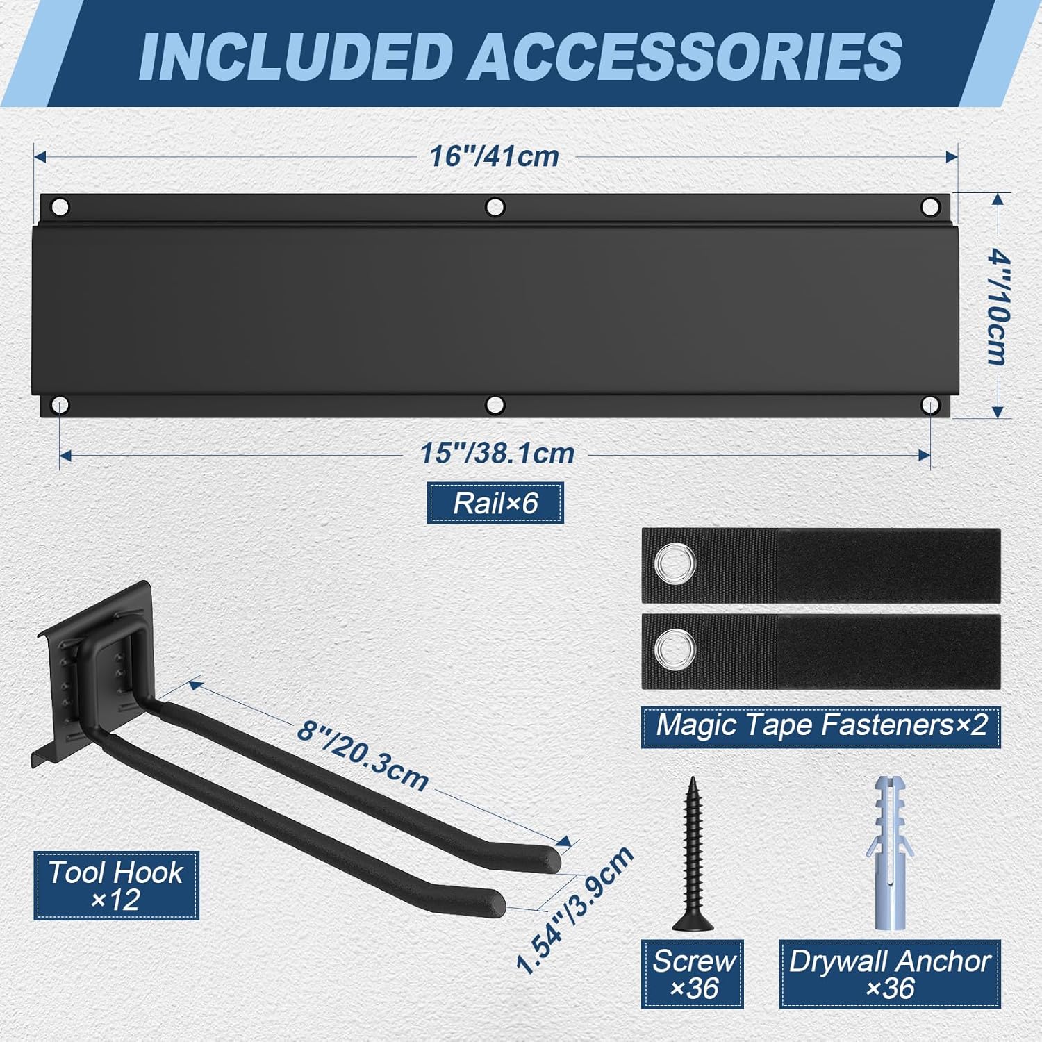 Housolution Organizzatore Attrezzi Giardino 96" - 20 Pezzi - immagine 3