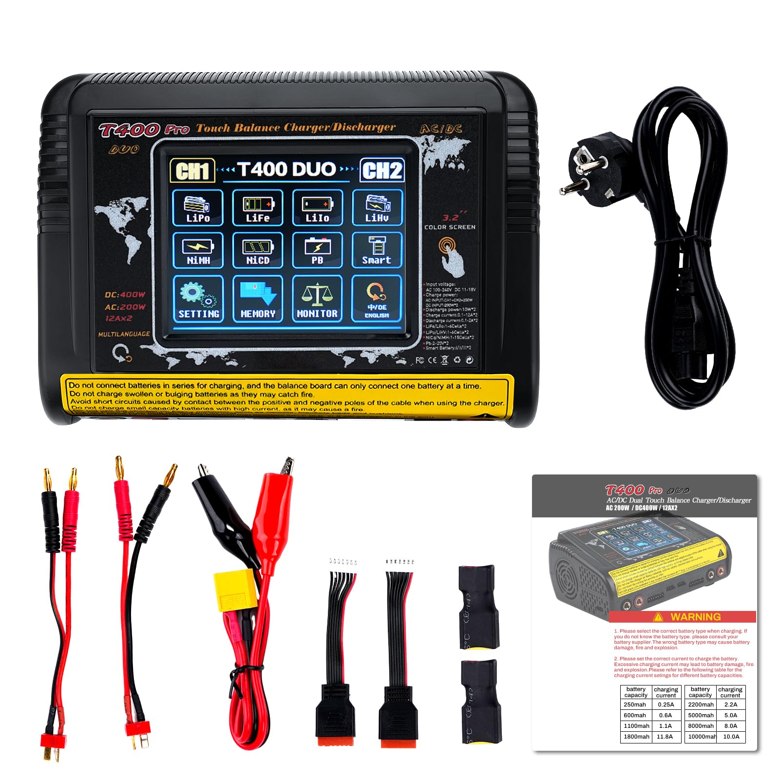 Caricabatterie Lipo RC T400 Dual DC/AC 400W