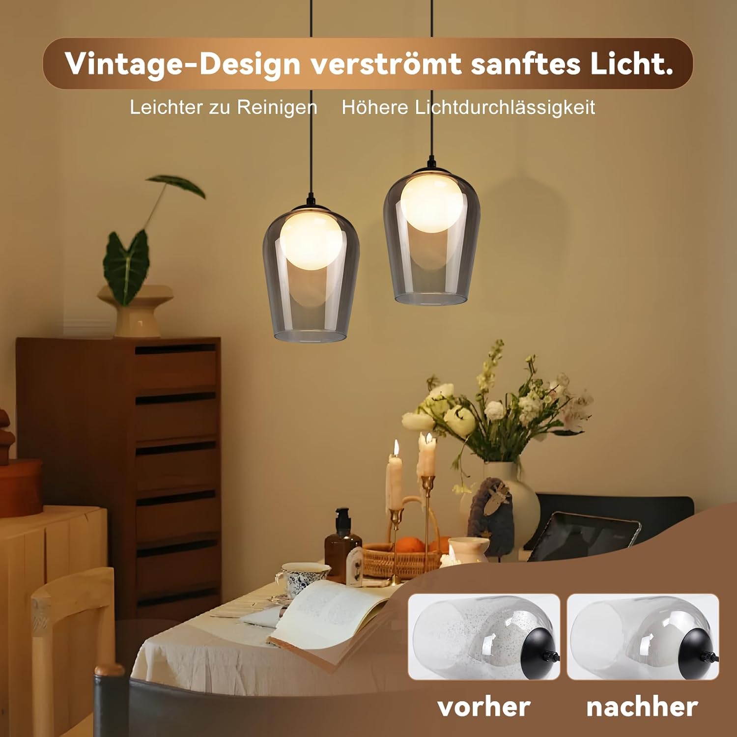 Lampada Sospesa G9 in Vetro per Camera da Letto - immagine 3