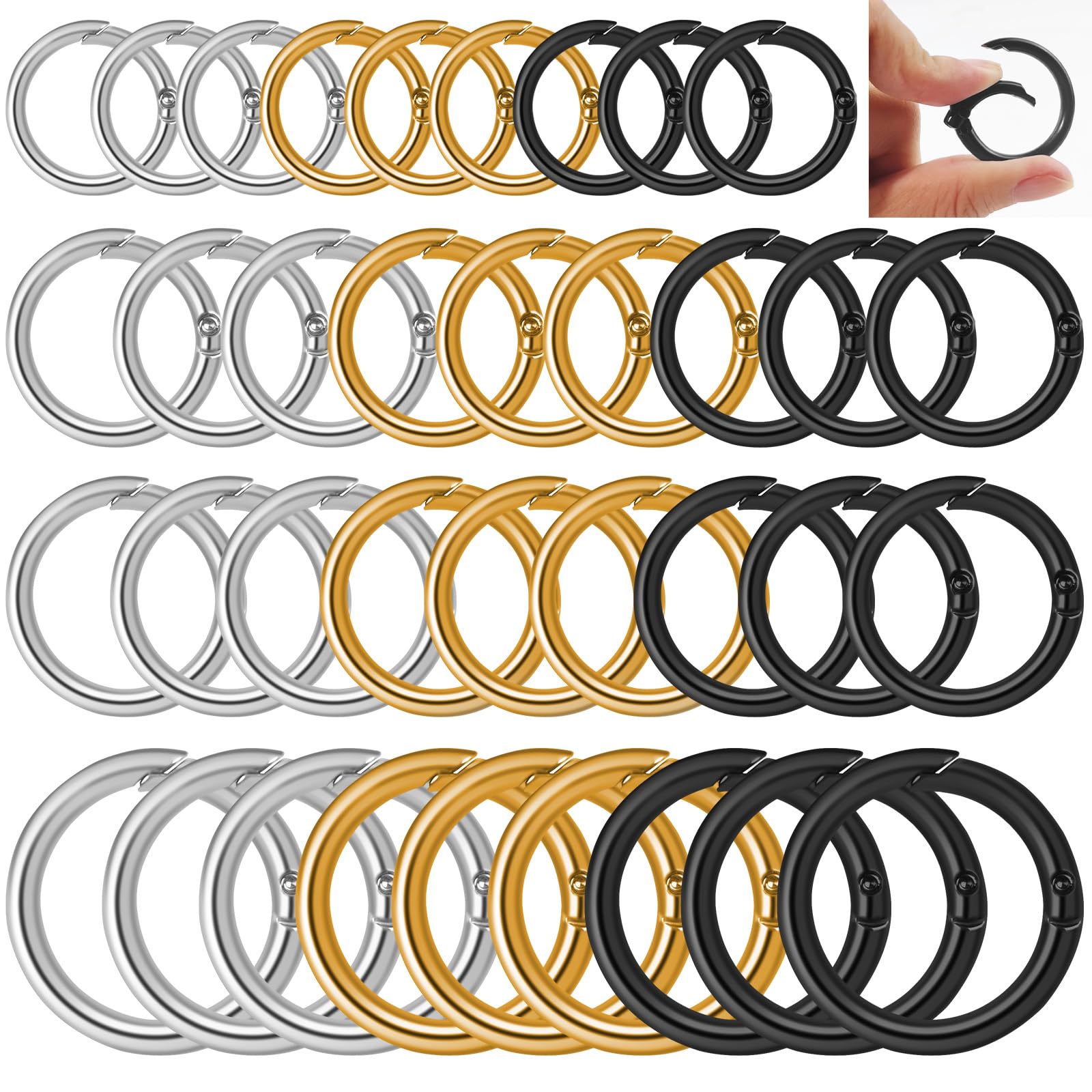 Mirraswit 36 Pezzi Scatto Molla Rotonda per Borse