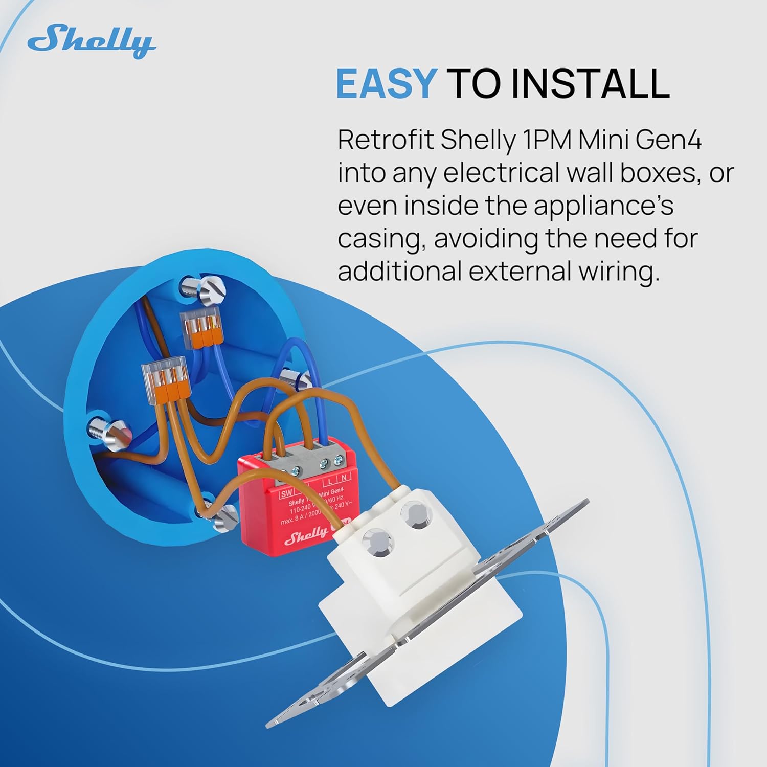 Shelly 1PM Mini Gen4 - Relè Intelligente Wi-Fi 8A (2 Pezzi) - immagine 4