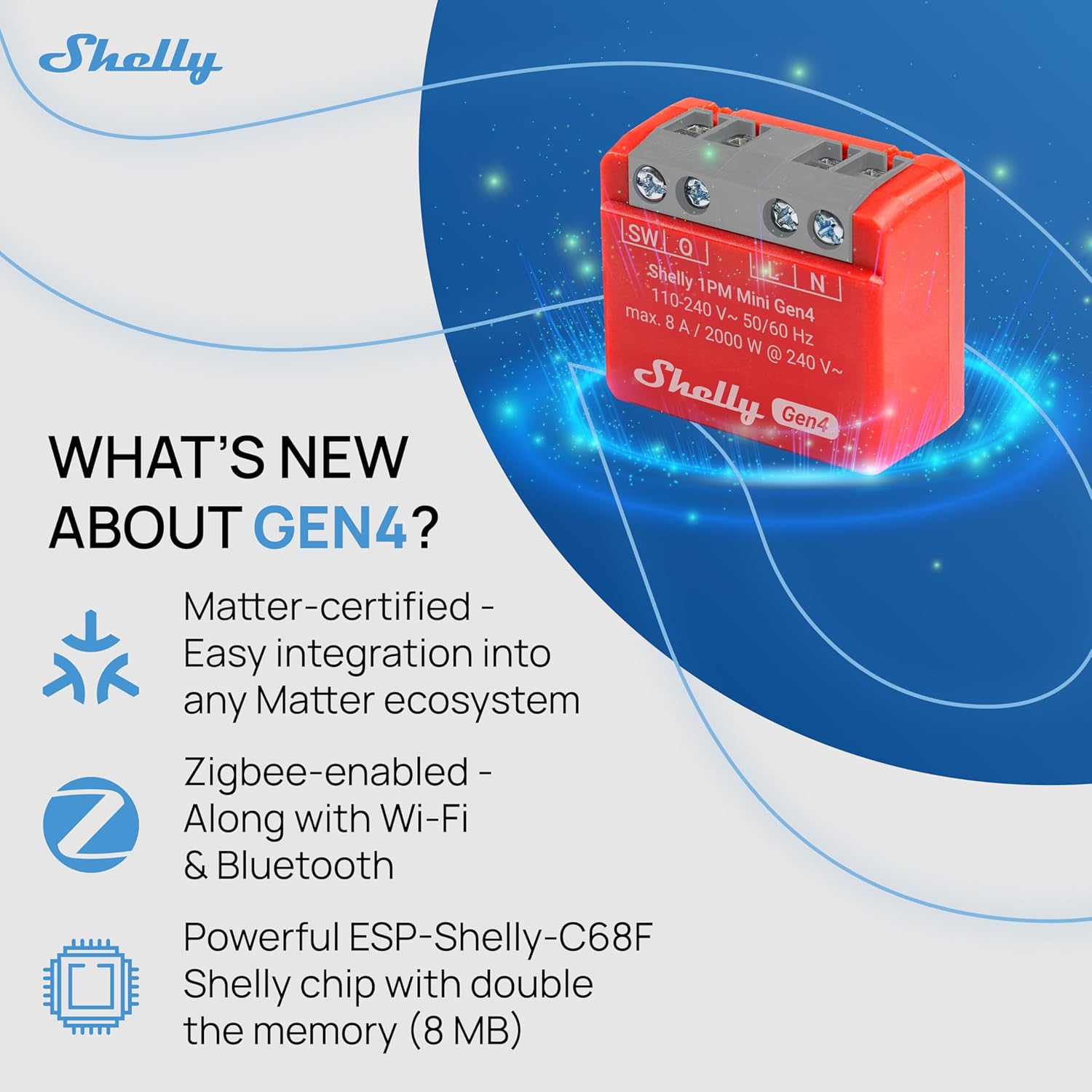 Shelly 1PM Mini Gen4 - Relè Intelligente Wi-Fi 8A (2 Pezzi) - immagine 7