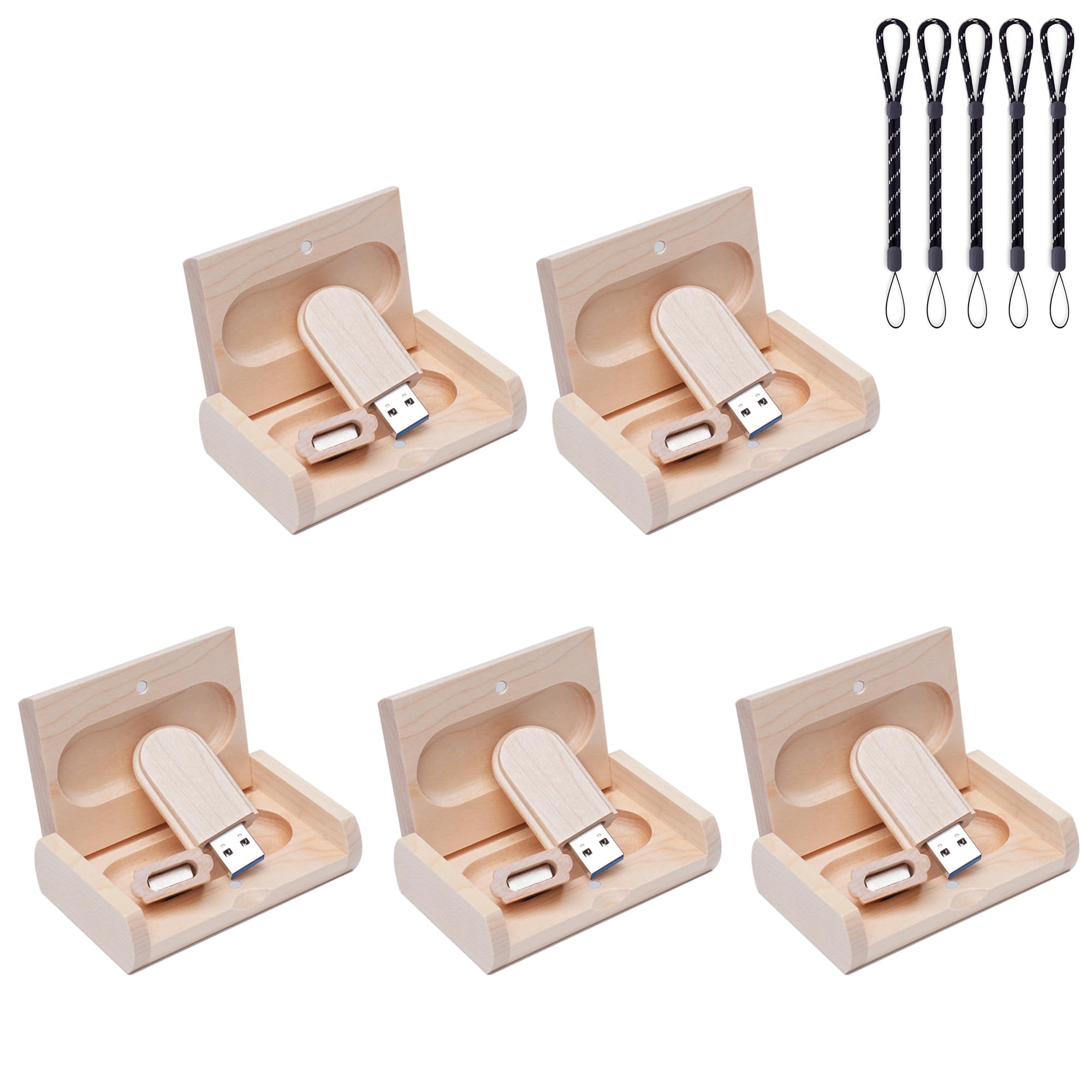 Meiyuexiang Confezione 5 Chiavette USB 3.0 in Legno 32GB