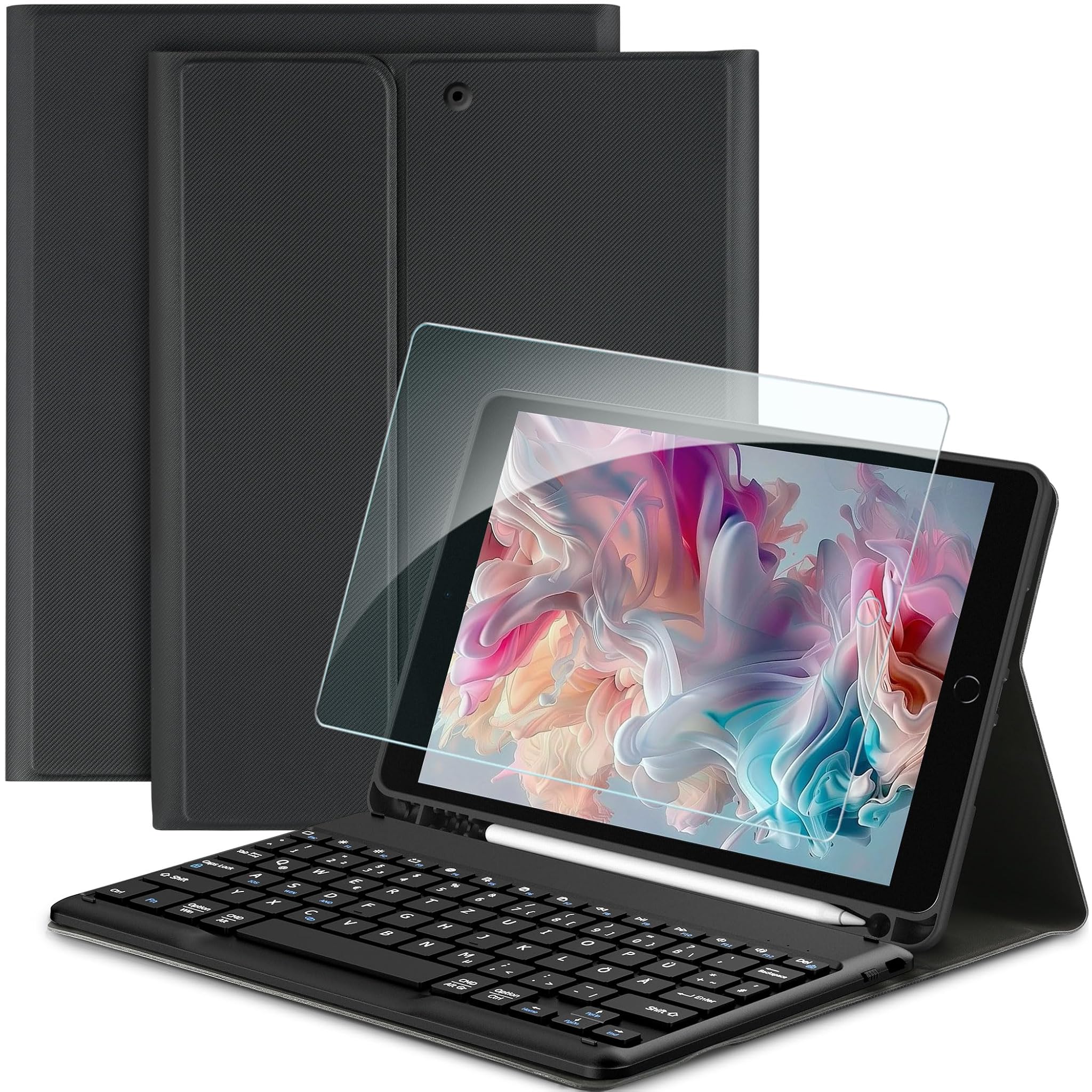 Easyacc Custodia Tastiera per iPad 10.2" (9°/8°/7° Gen), Nero