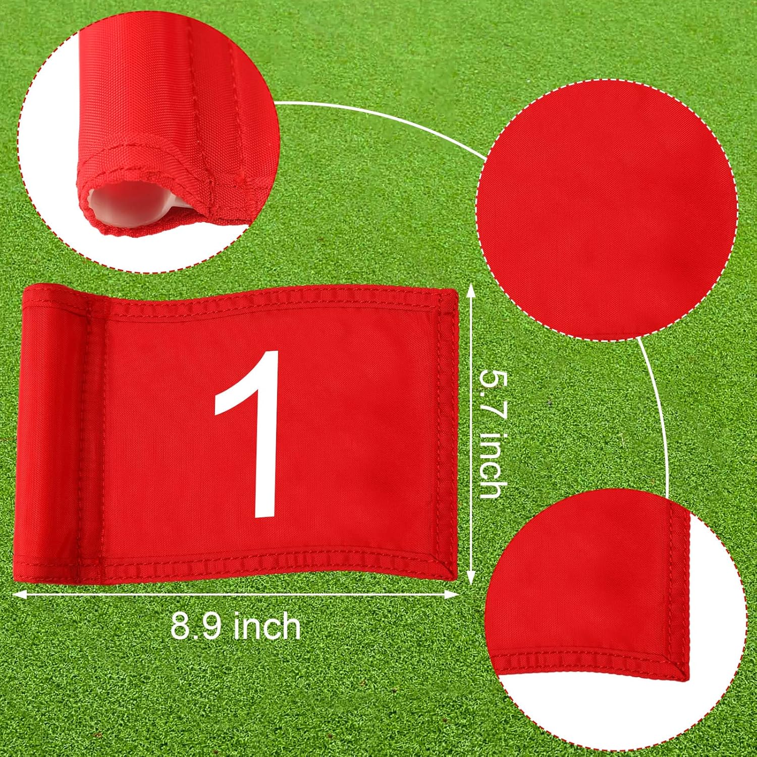 Riakrum 9 Pcs Mini Golf Flags 8.9 x 5.7 Inch - immagine 2