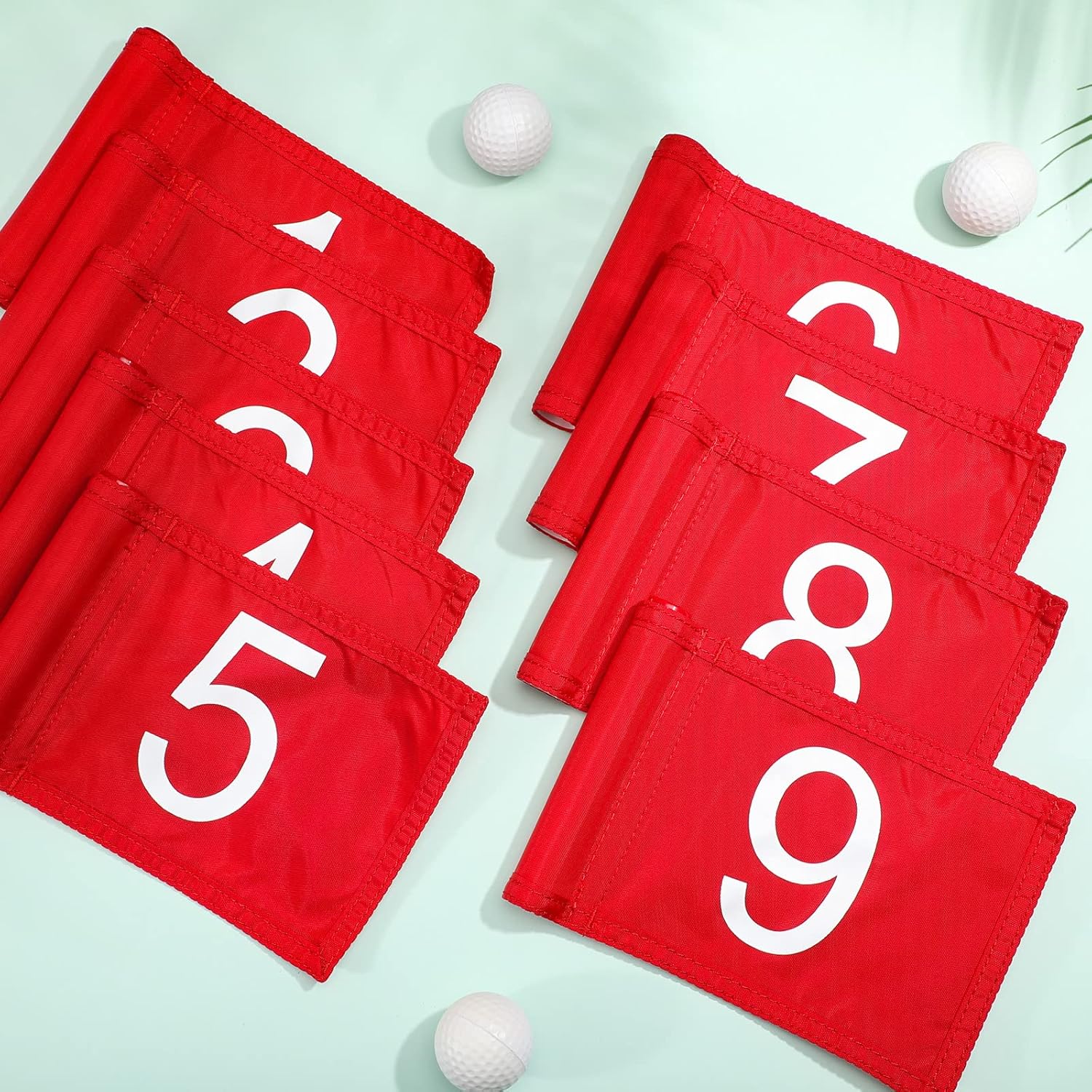 Riakrum 9 Pcs Mini Golf Flags 8.9 x 5.7 Inch - immagine 4