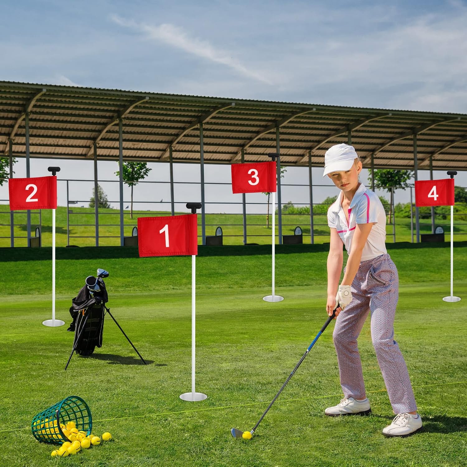 Riakrum 9 Pcs Mini Golf Flags 8.9 x 5.7 Inch - immagine 5