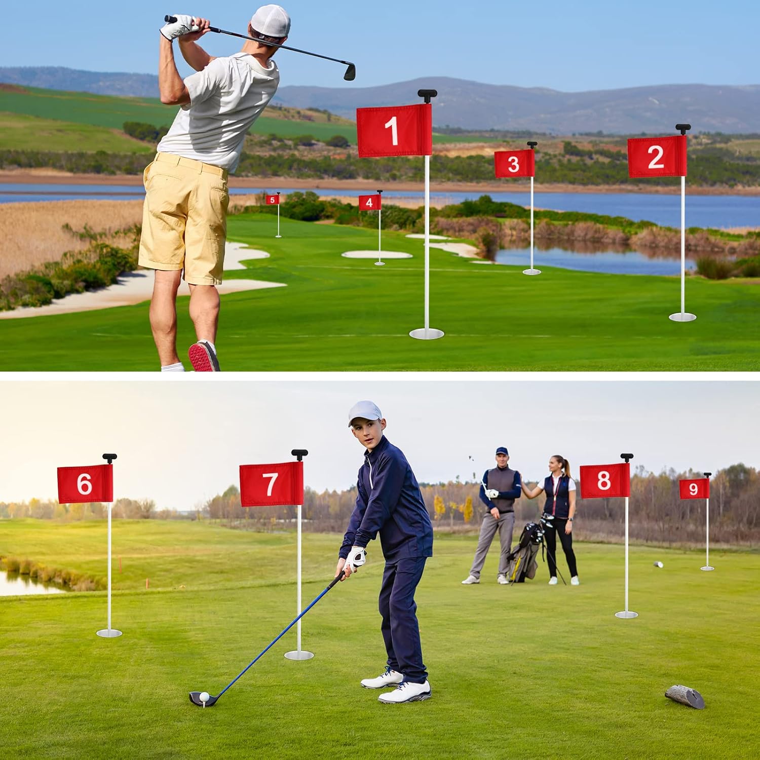 Riakrum 9 Pcs Mini Golf Flags 8.9 x 5.7 Inch - immagine 6