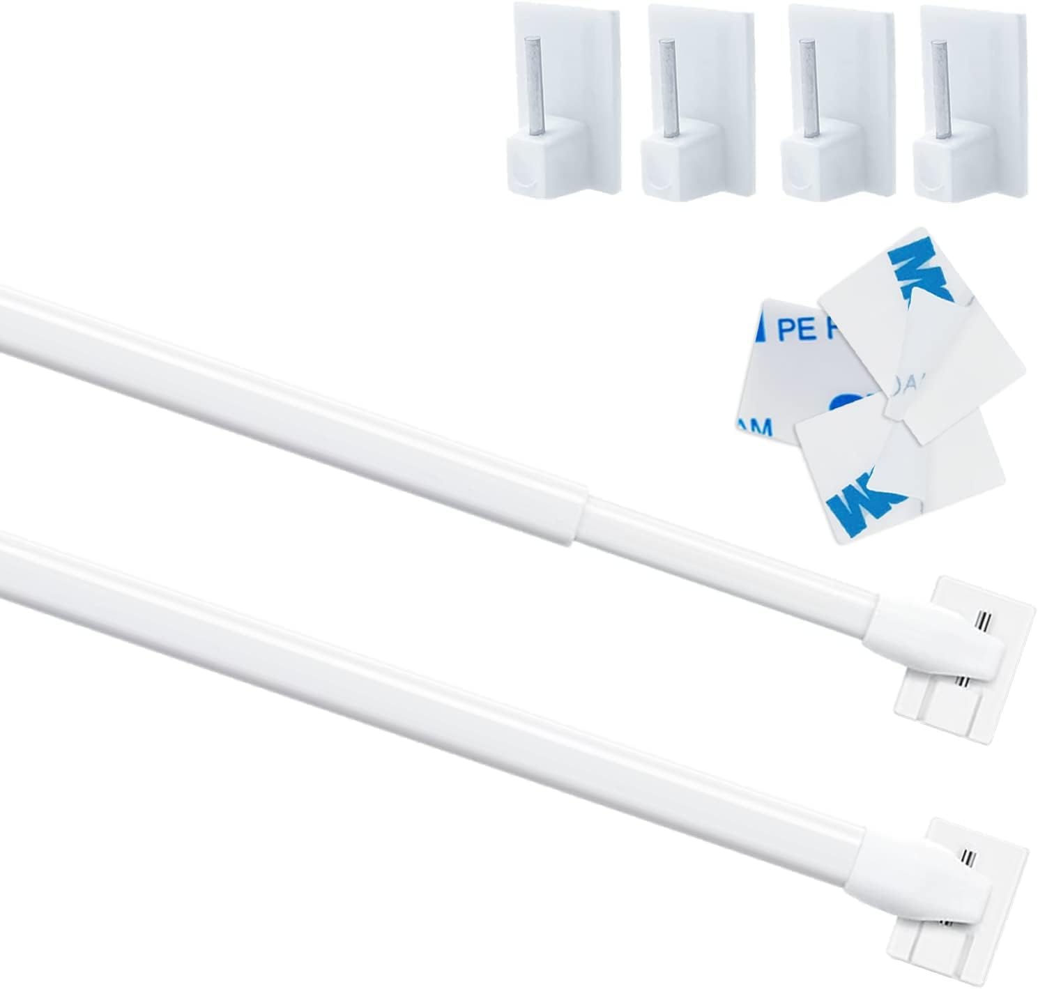 2 Pezzi Bastone per Tende Regolabile 40-70CM, Bianco - immagine 1