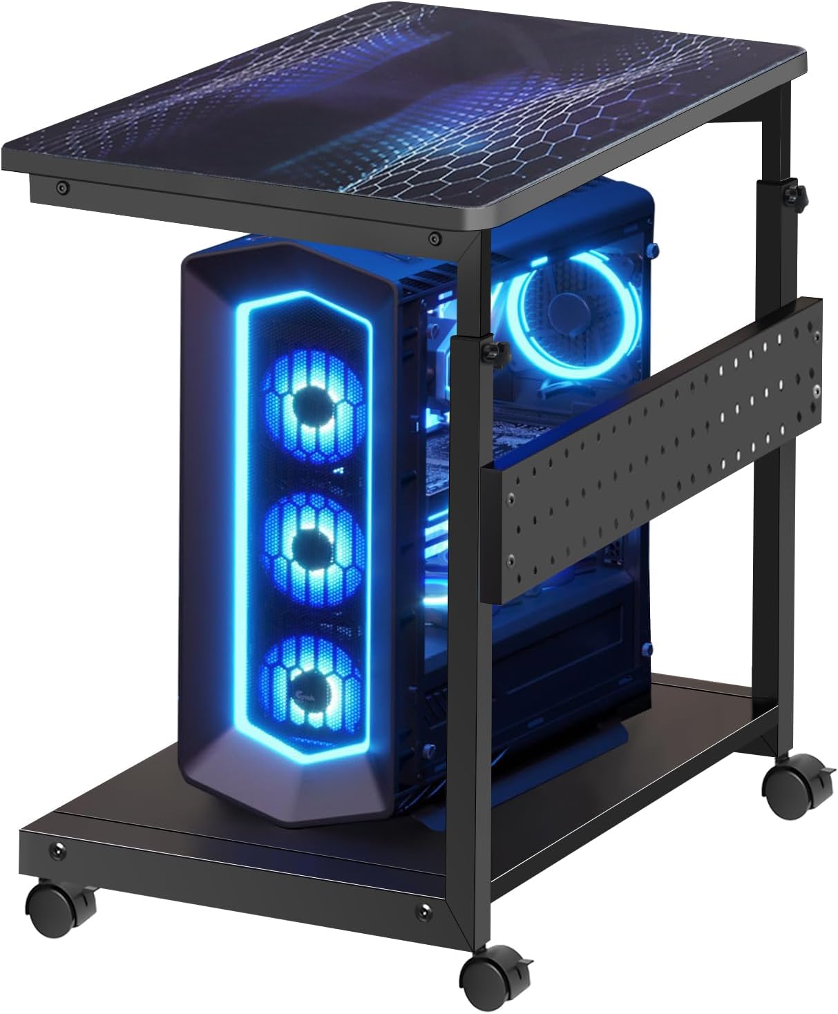 Supporto CPU 2 Strati Regolabile con Ruote - immagine 1