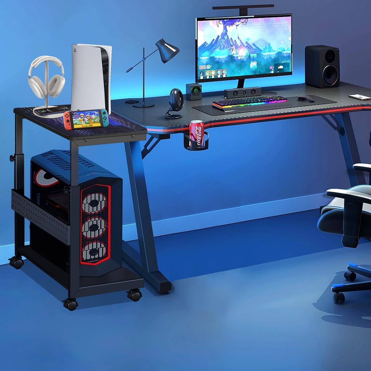 Supporto CPU 2 Strati Regolabile con Ruote - immagine 2