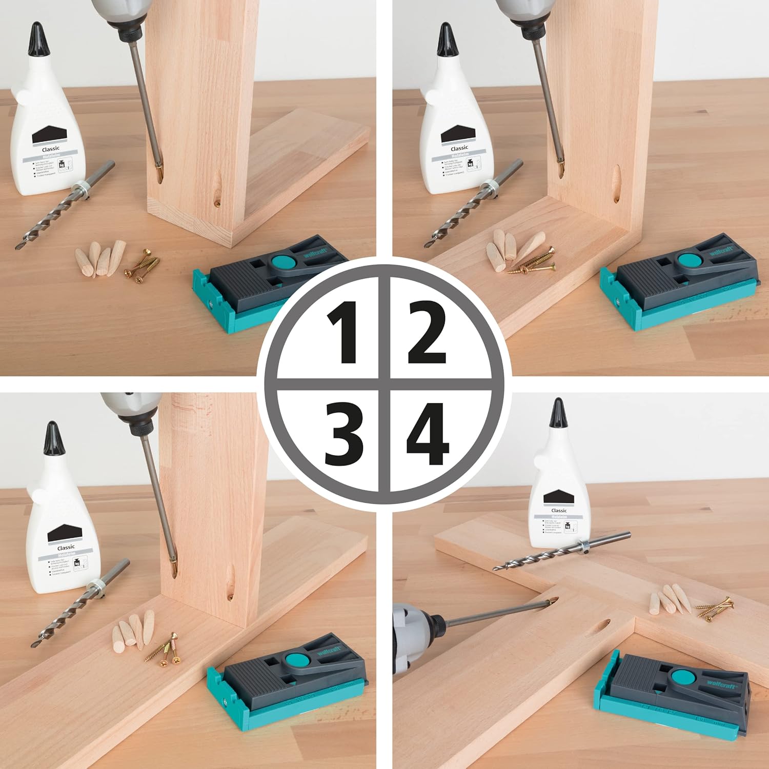 Wolfcraft Set per Giunzioni Nascoste Torx, 54 pezzi - immagine 5