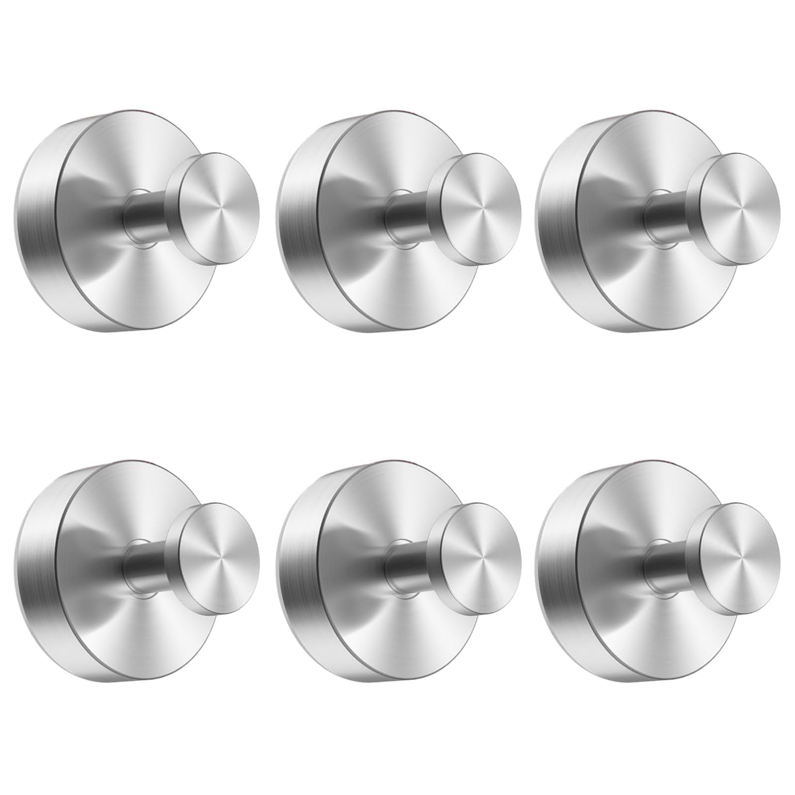 Ganci a Ventosa Rimovibili Senza Fori - 6 Pezzi, Argento