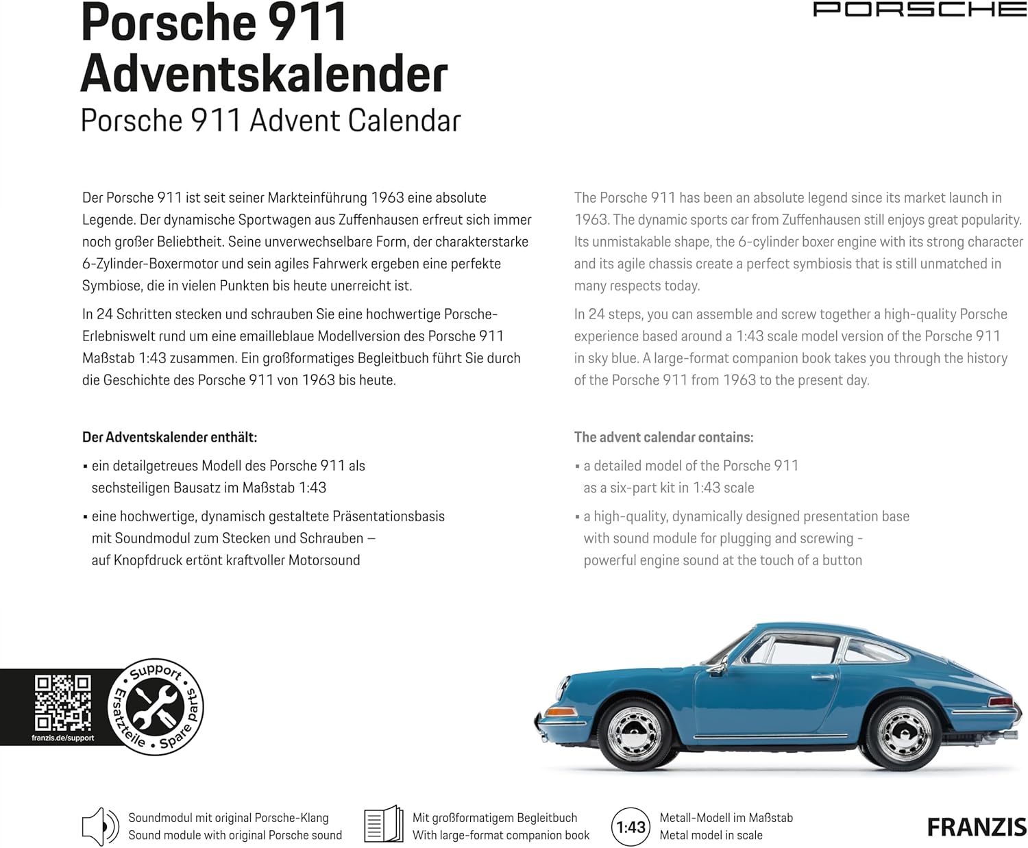 FRANZIS 67664 - Porsche 911 Emaileblau Adventskalender - immagine 2